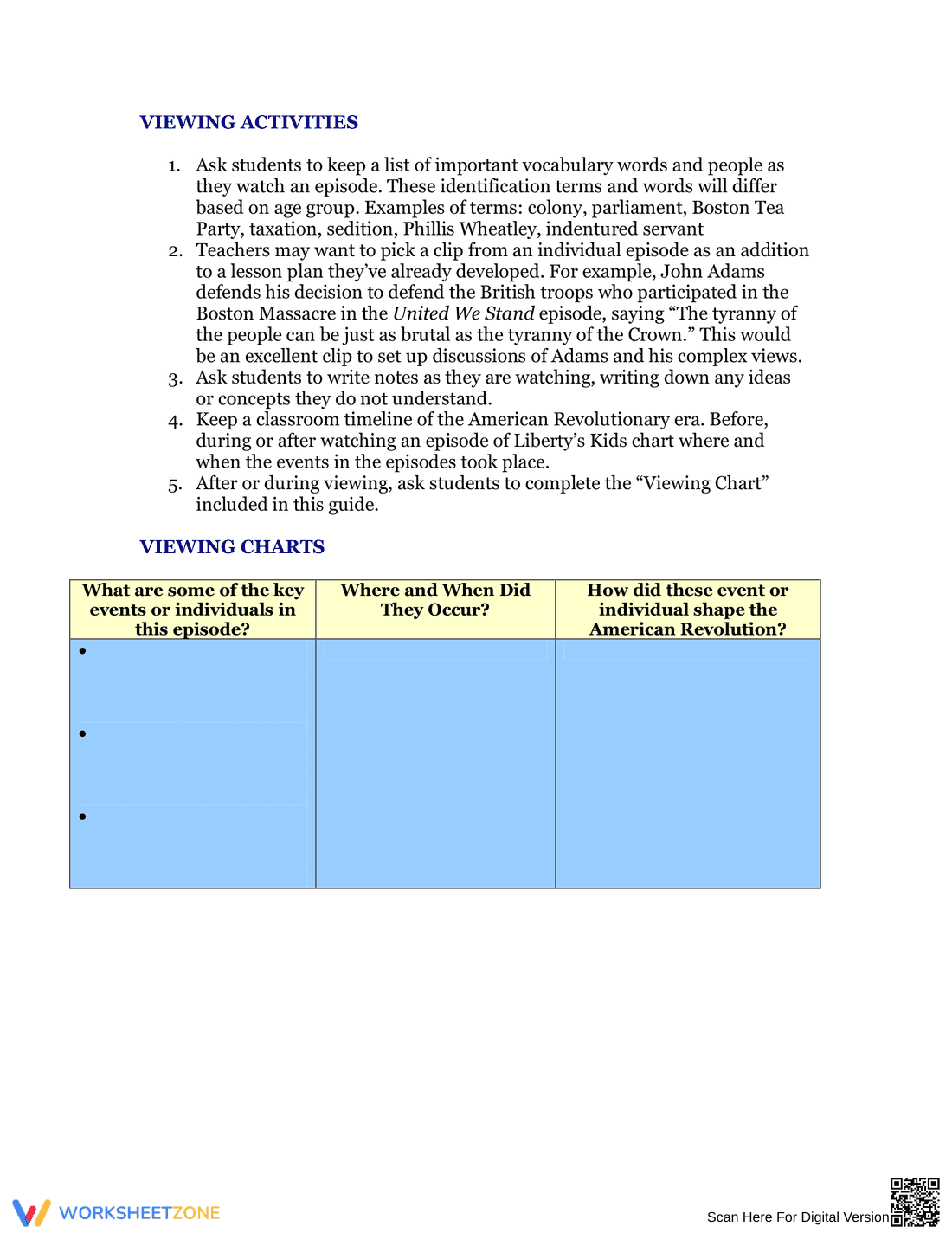 Updated Liberty's Kids History Worksheets - Page 2