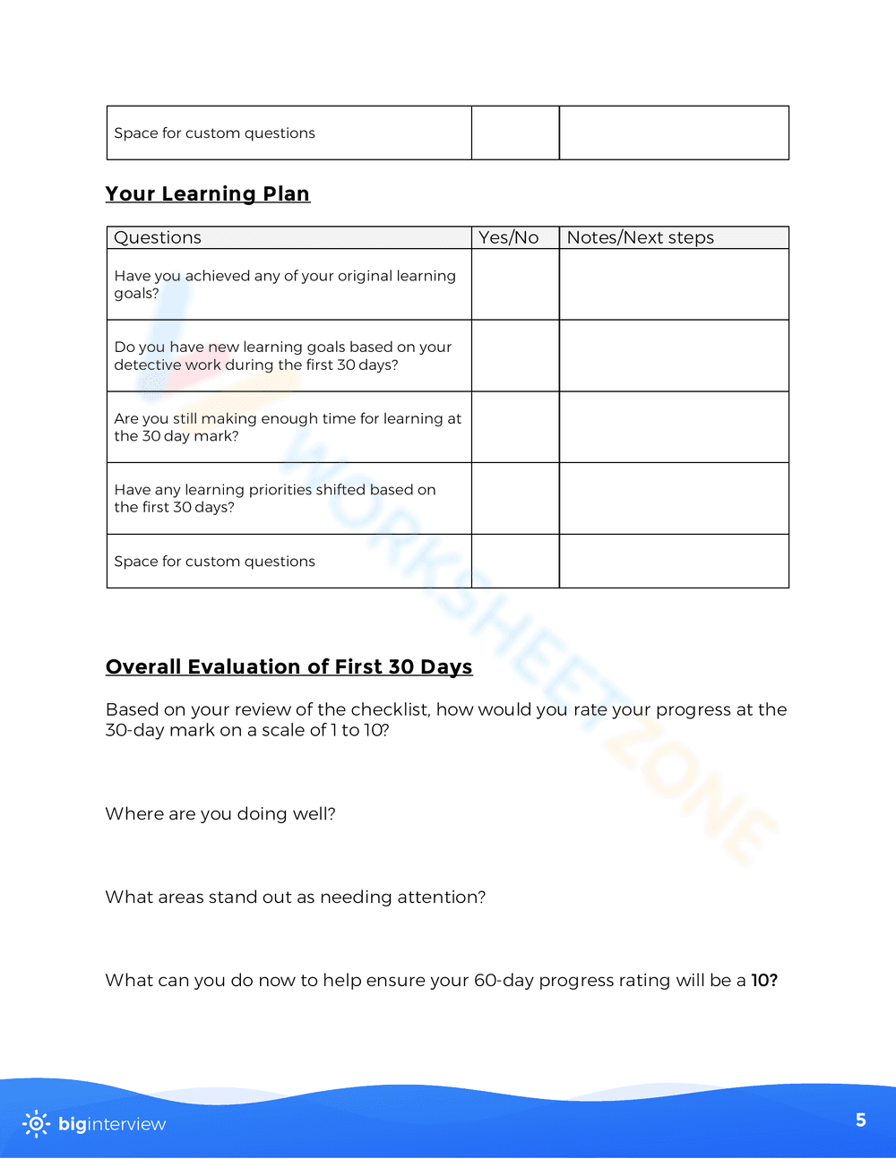 Day 30 Check-In Worksheet: Reflect and Plan - Page 5