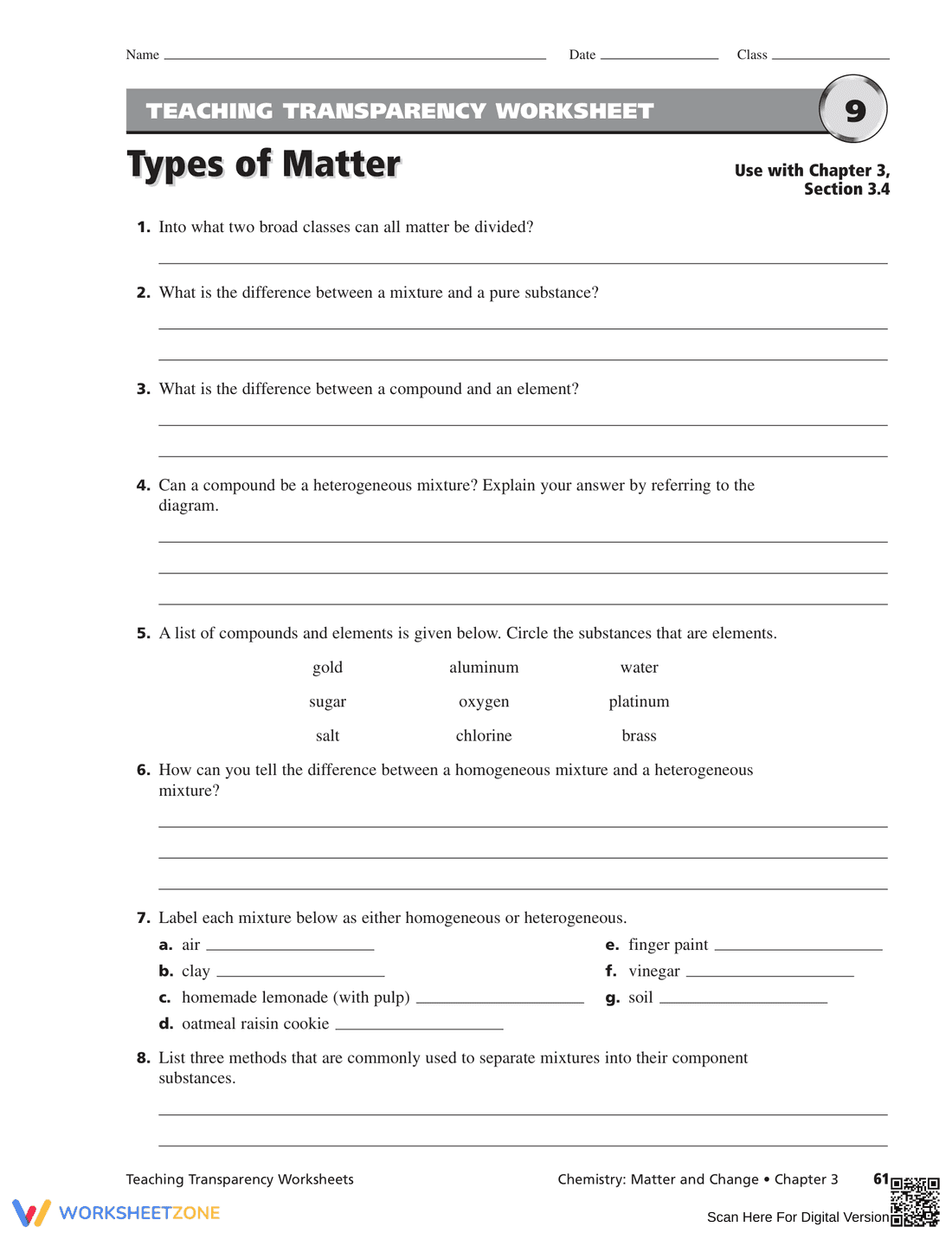 States of Matter – Science Worksheet for Students - Page 3