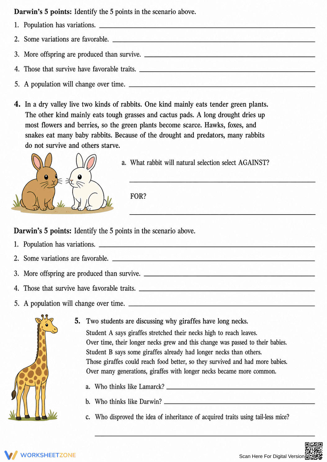Darwin's Natural Selection Printable | Grade 8 Science - Page 2