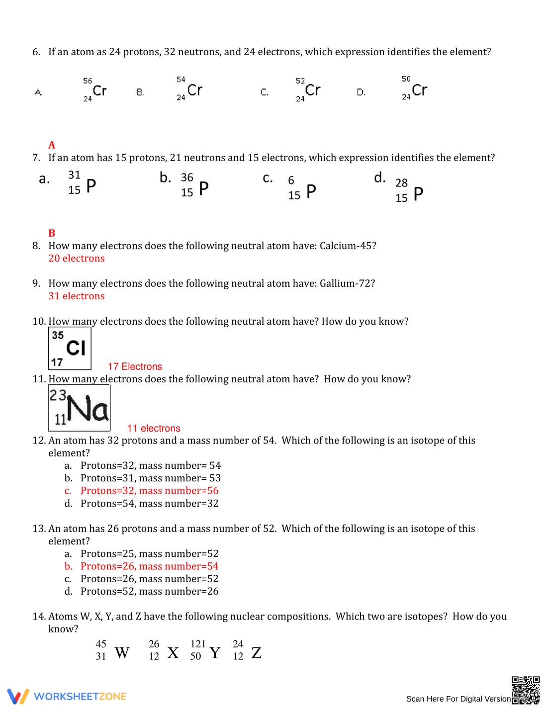 Isotope Practice: Chemistry Worksheet - Page 2