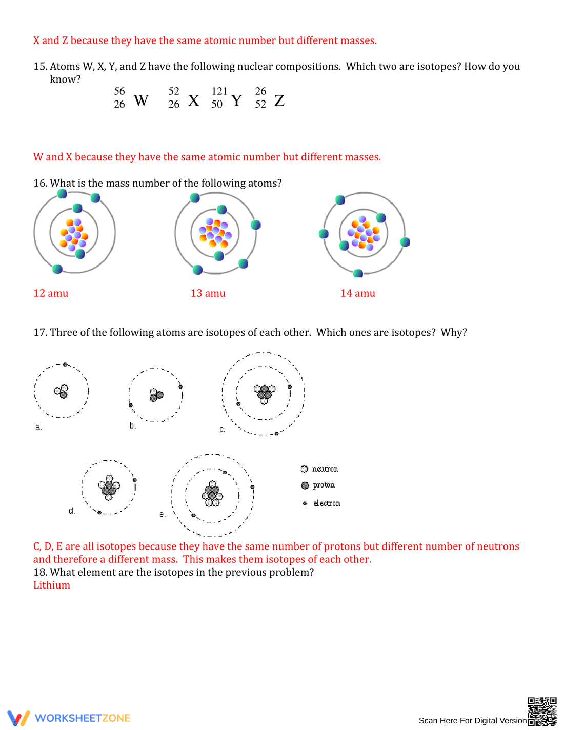 Isotope Practice: Chemistry Worksheet - Page 3