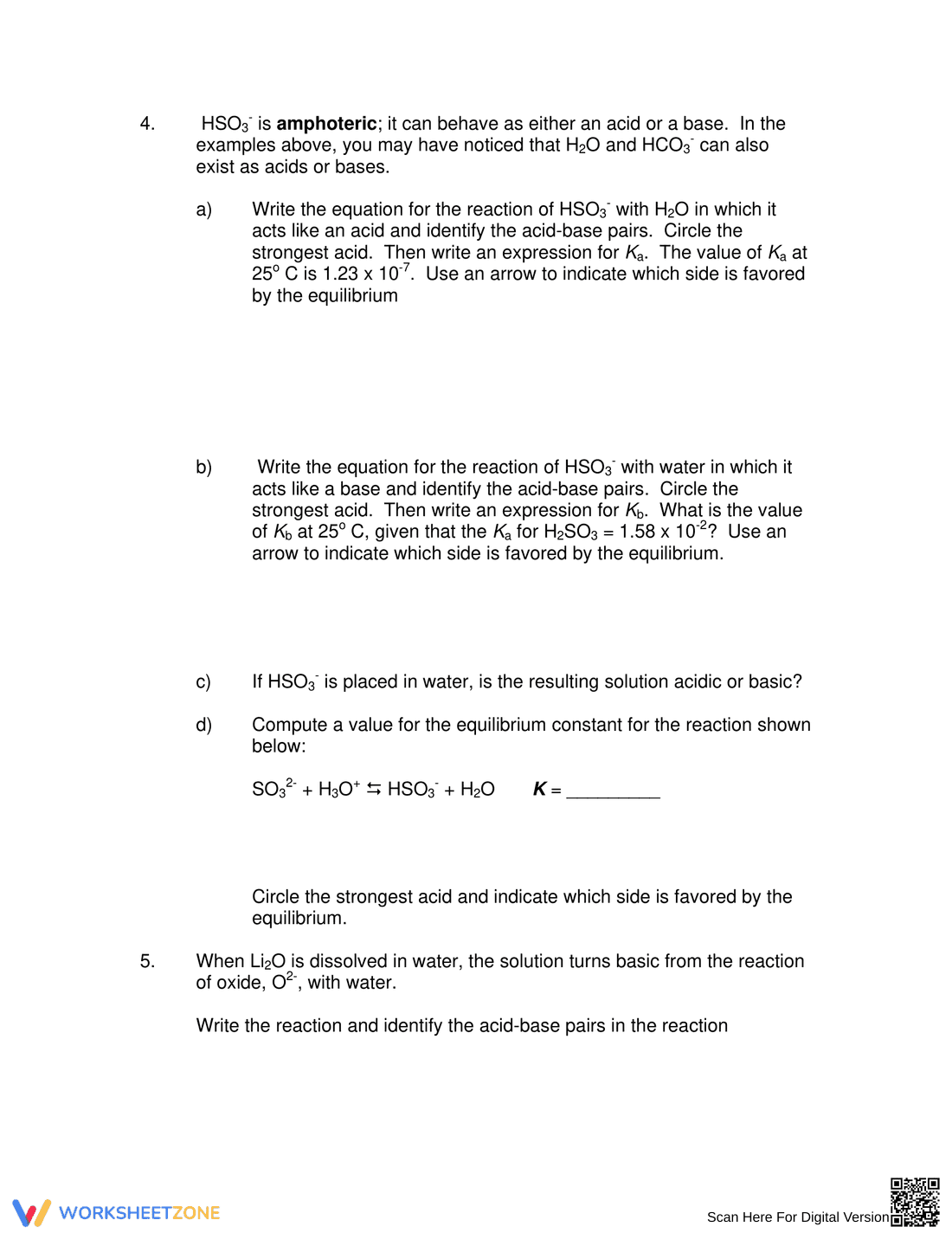 Acids and Bases Worksheet - Page 2