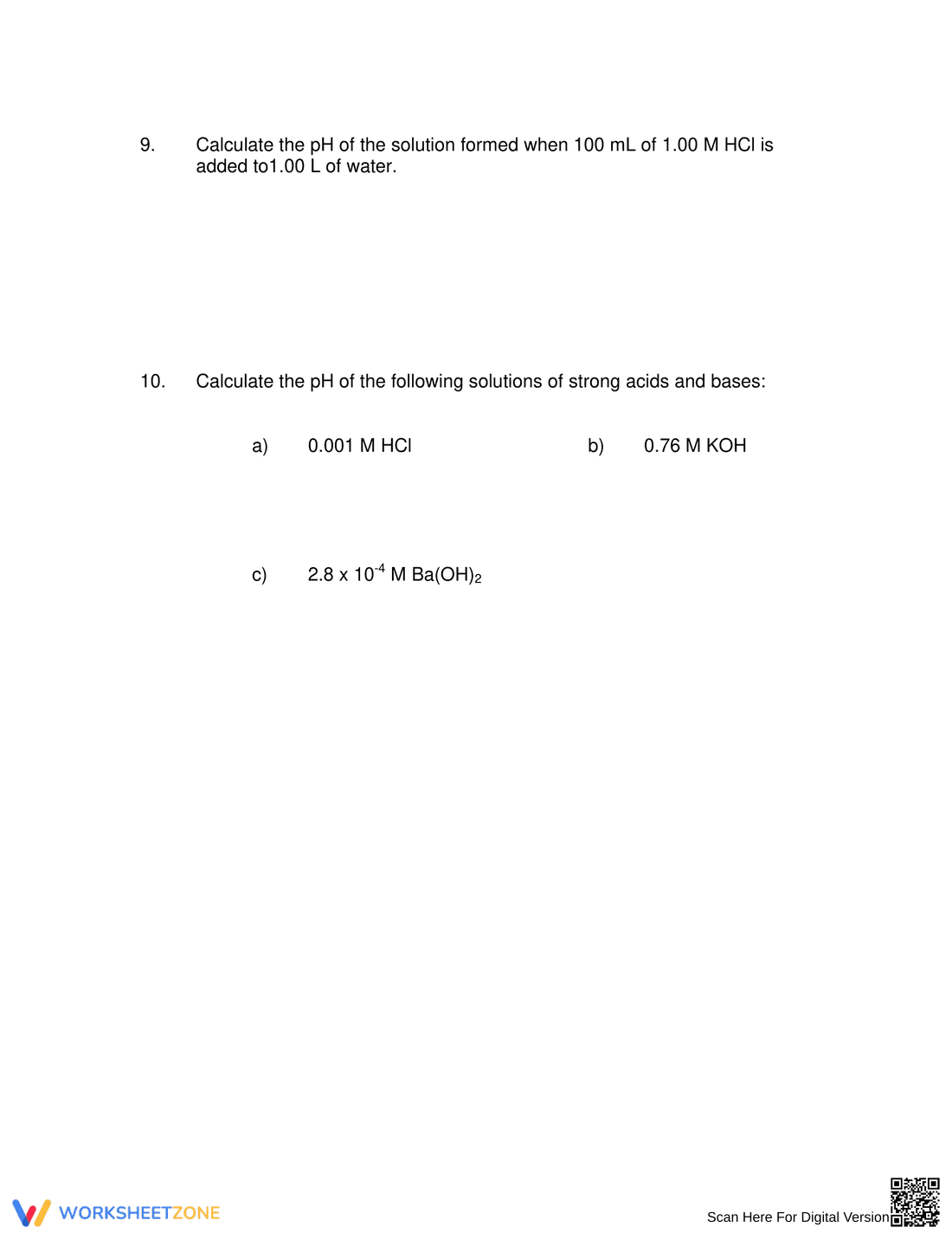 Acids and Bases Worksheet - Page 4