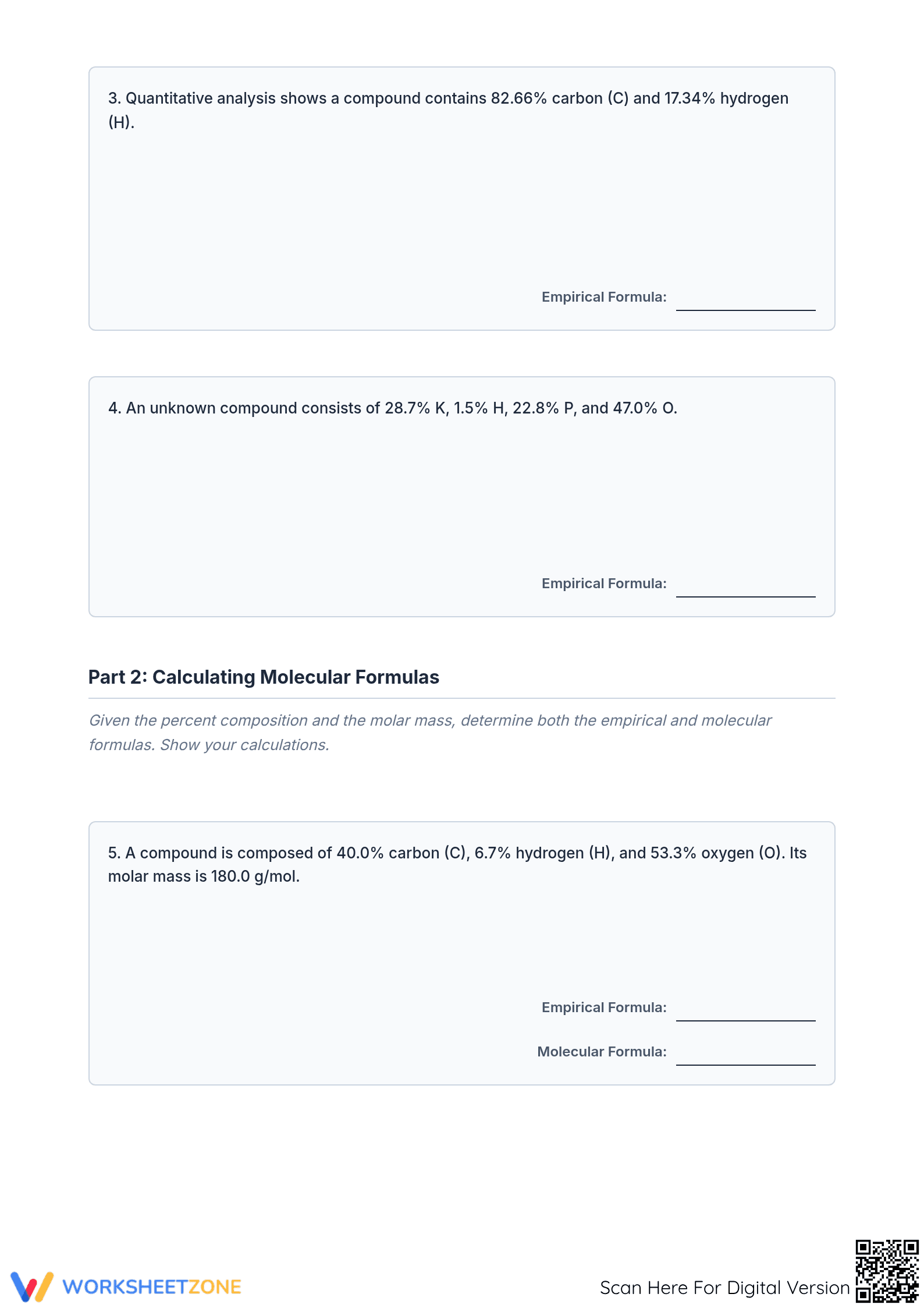 Essential Empirical & Molecular Formula Practice (9-12) - Page 2