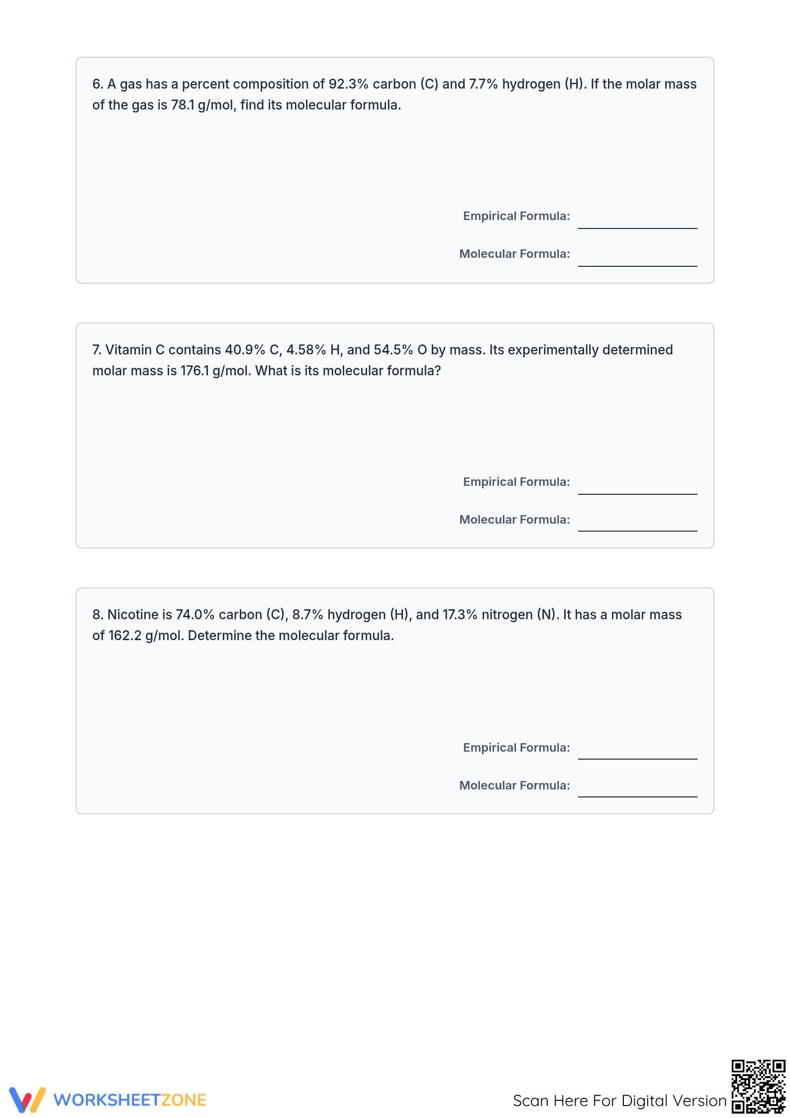 Essential Empirical & Molecular Formula Practice (9-12) - Page 3