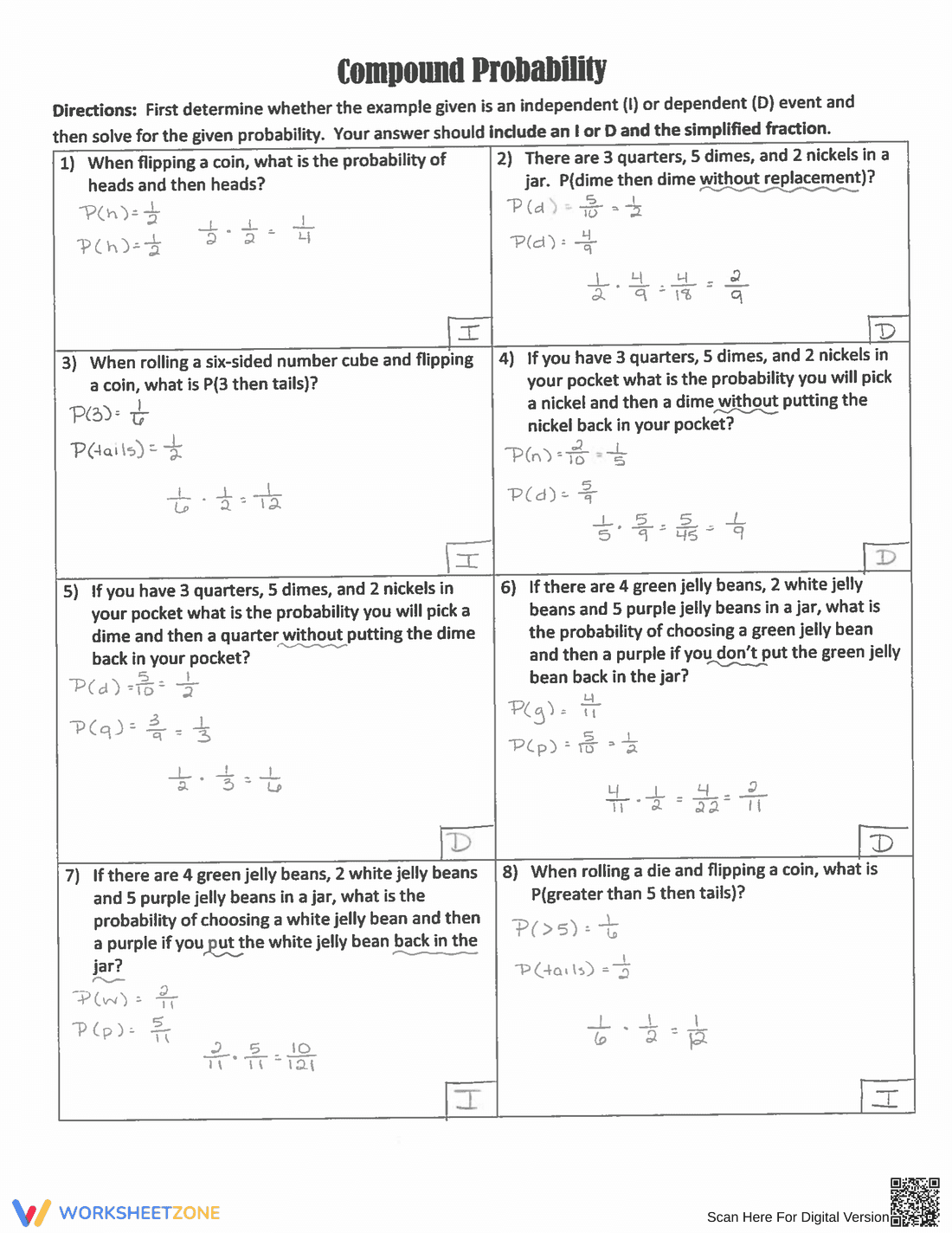Updated Compound Probability: Practice Sheet - Page 3