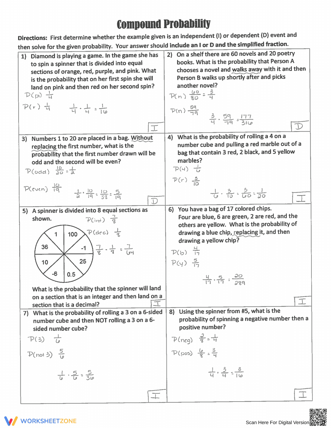 Updated Compound Probability: Practice Sheet - Page 4