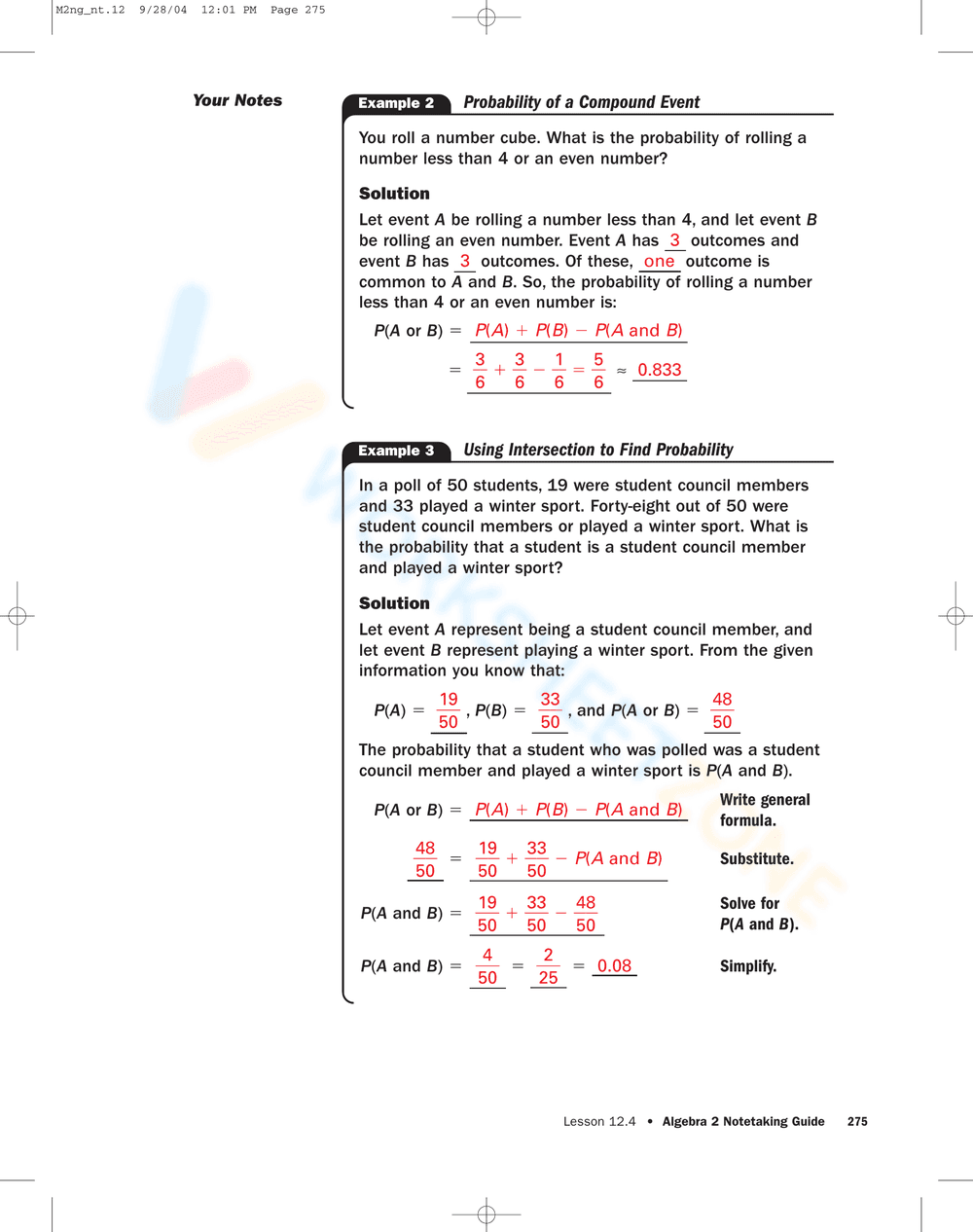 Updated Probability of Compound Events - Page 2