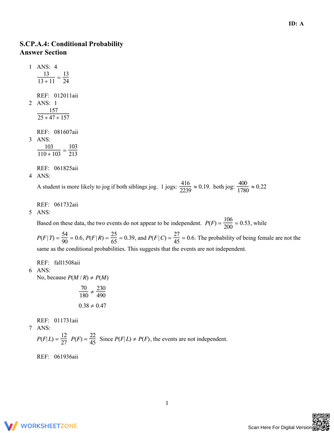 Conditional Probability Exercises - Page 4