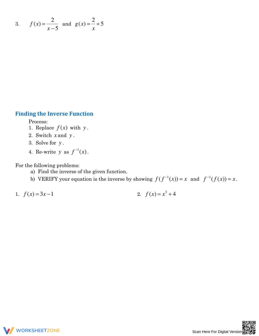Mastering Inverse Functions: Practice Problems - Page 3