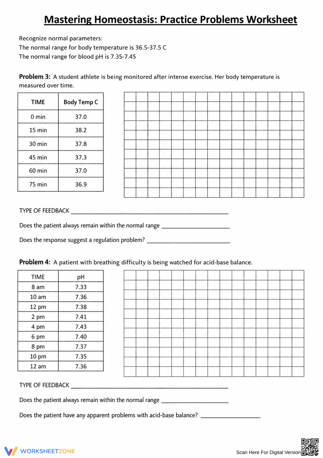 Homeostasis Feedback Loops Worksheet | Grade 9-12 Printable - Page 3