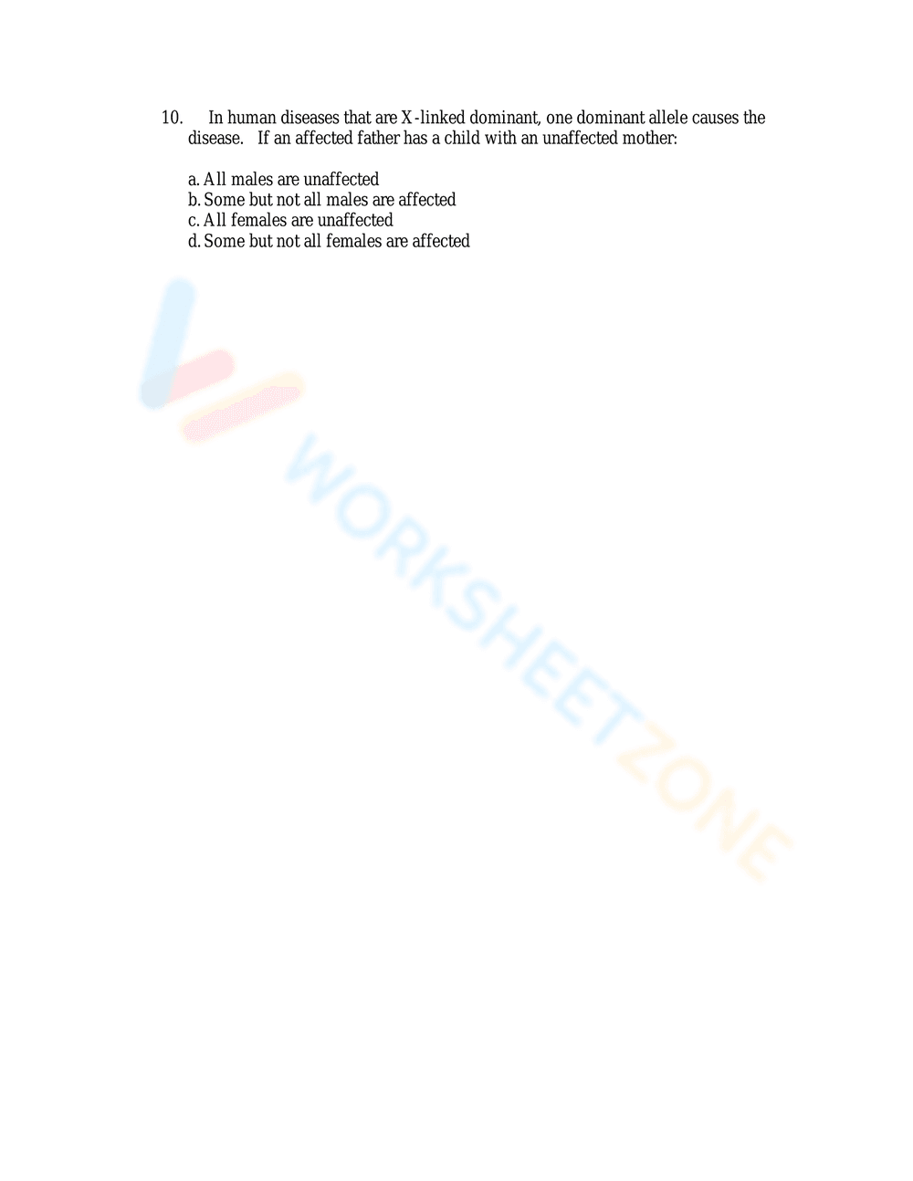 Sex-Linked Traits Virtual Lab Worksheet - Page 6