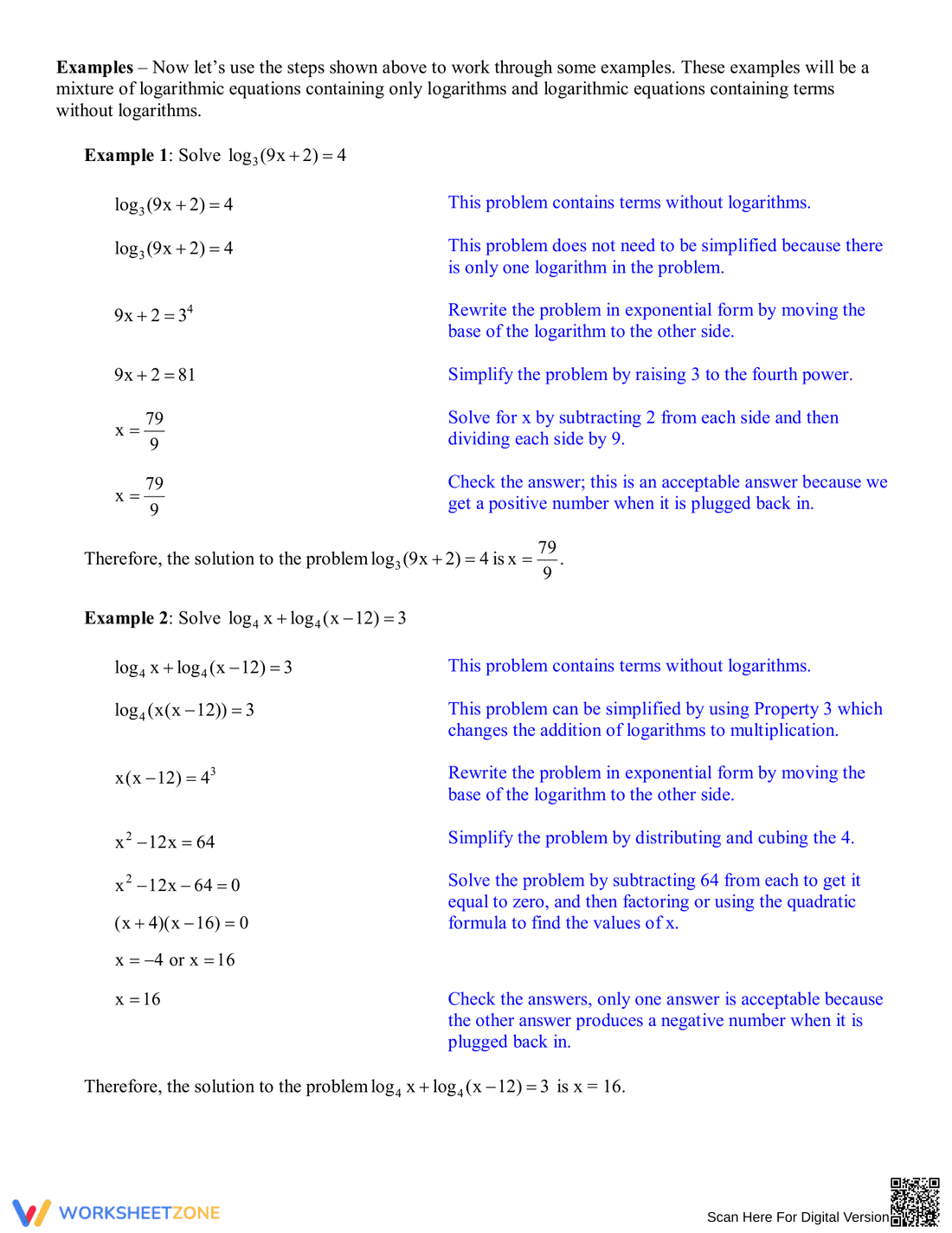 Solving Logarithmic Equations: Practice Problems - Page 5