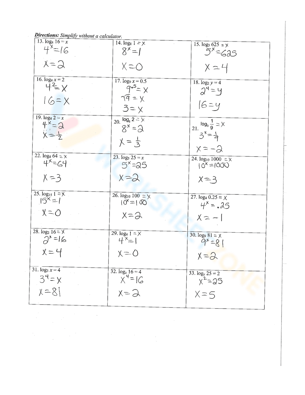 Practice Solving Logarithmic Equations Worksheet - Page 19