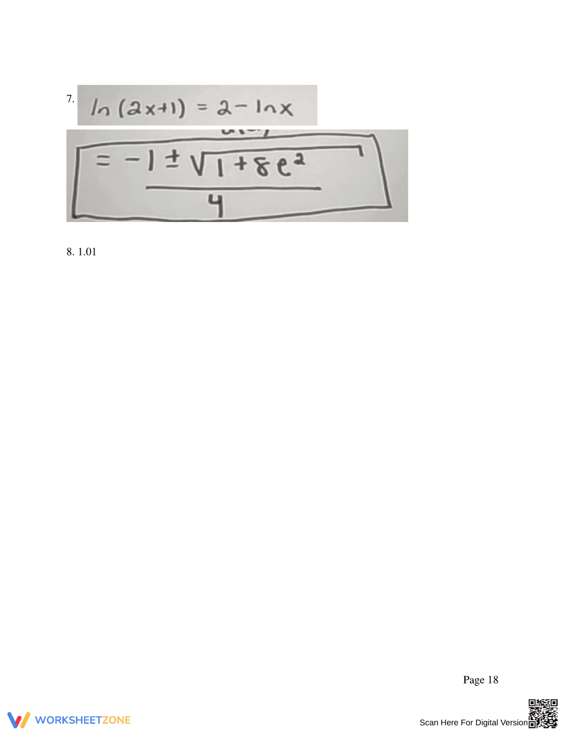 Advanced Logarithmic Equations Solving Practice - Page 18