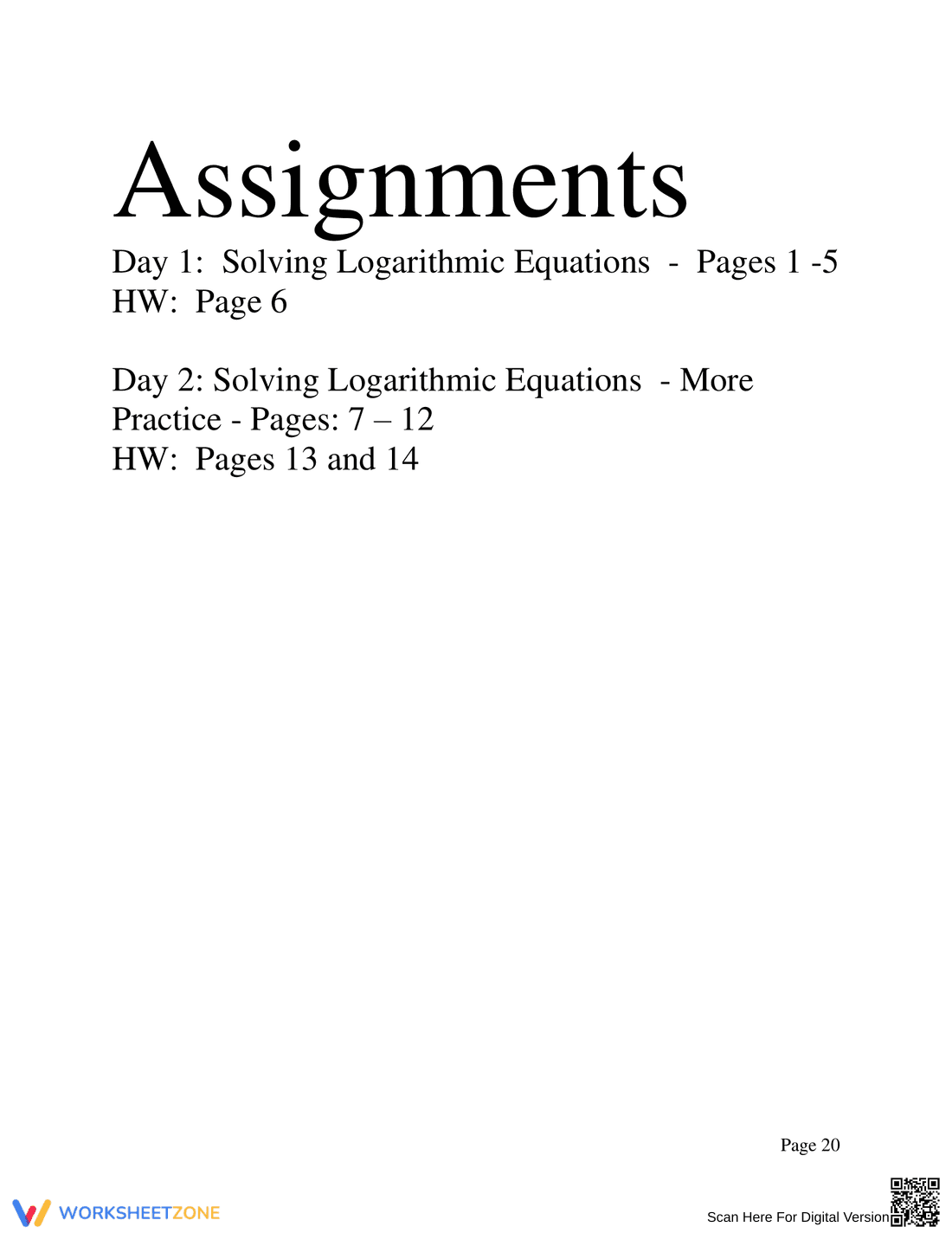 Advanced Logarithmic Equations Solving Practice - Page 20