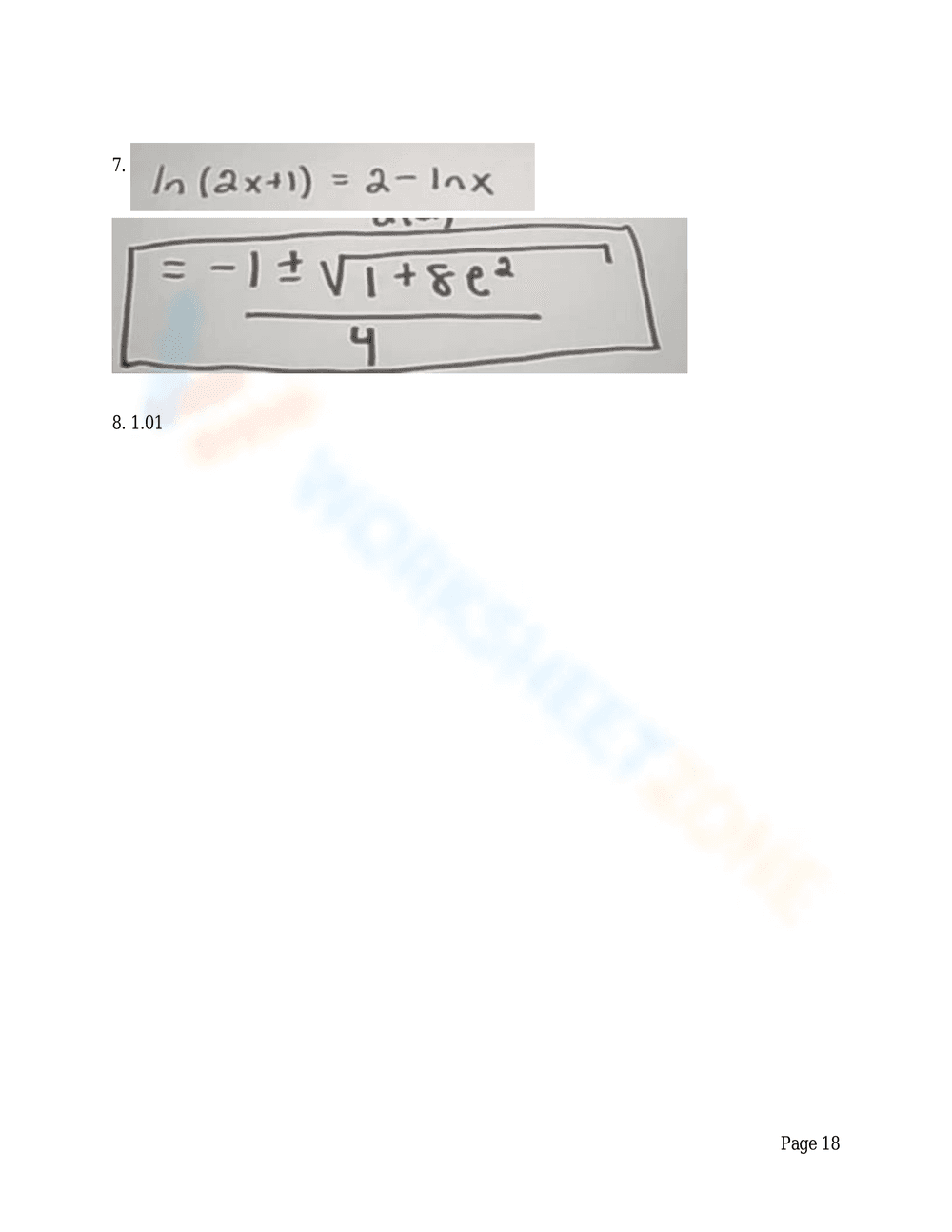 Advanced Logarithmic Equations Solving Practice - Page 17