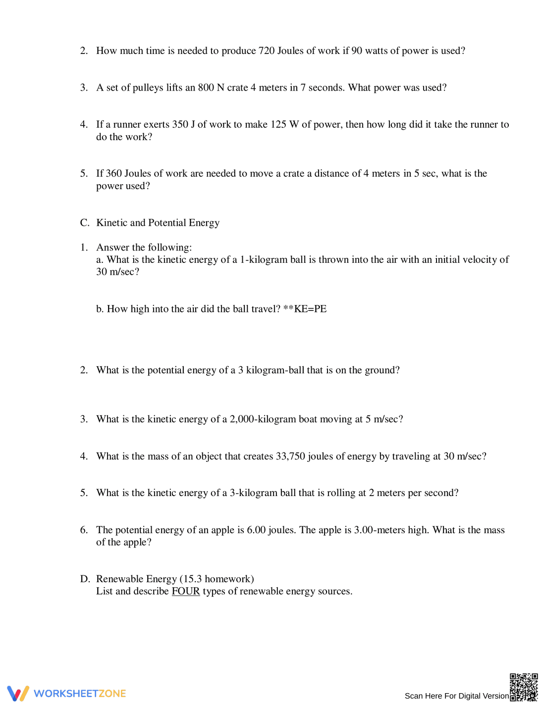 Review: Work, Power, and Energy Concepts - Page 2
