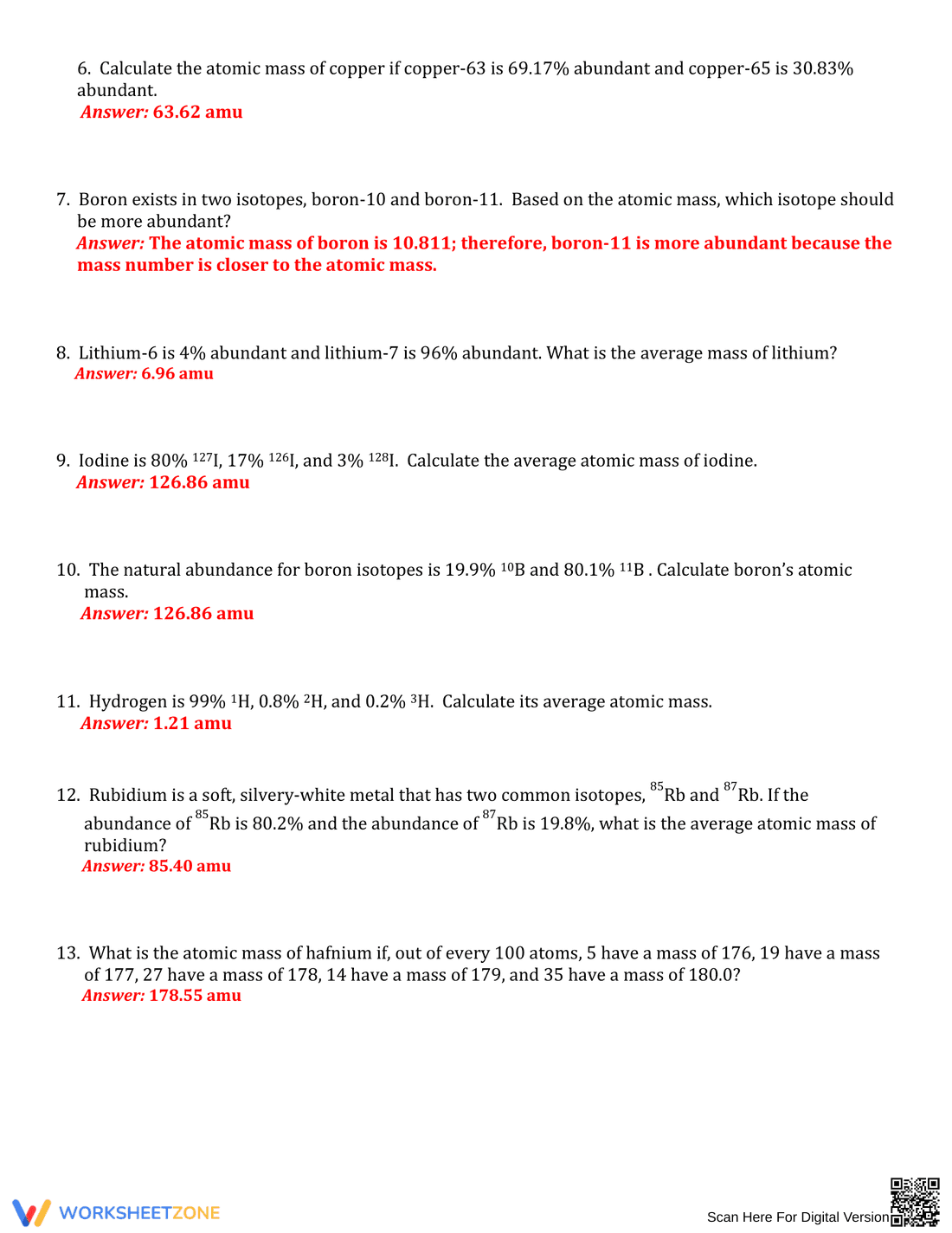 Isotope Exercises: Practice Problems for Chemistry - Page 2