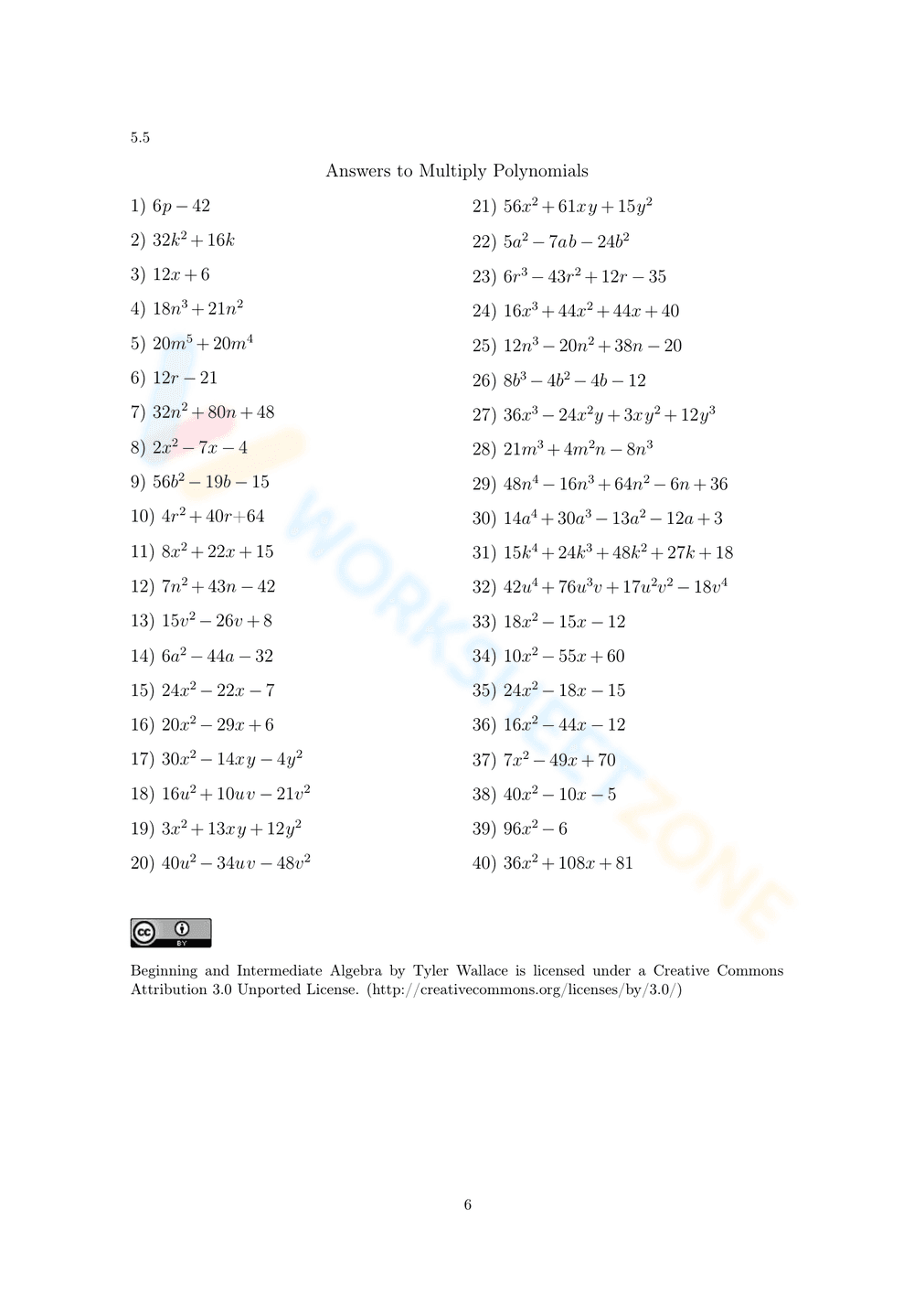 Updated Polynomials: Multiplying Polynomials Practice - Page 6