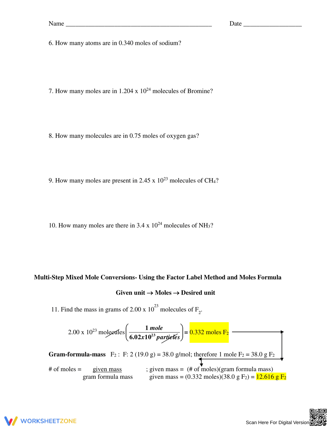 Working with Moles and Particles: Chemistry - Page 2