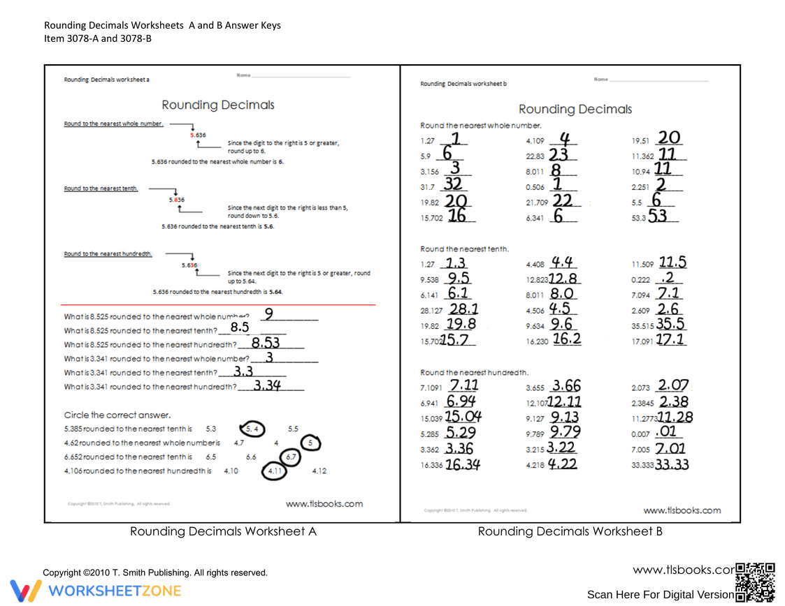 Practice Rounding Decimals with this Comprehensive Worksheet - Page 6