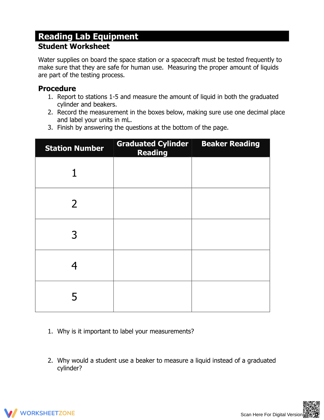 Identifying Common Lab Equipment Worksheet - Page 3