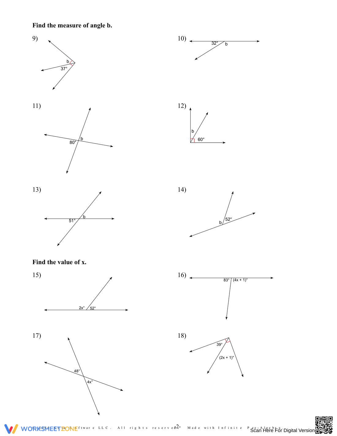 Angle Relationship Practice Worksheet - Page 2