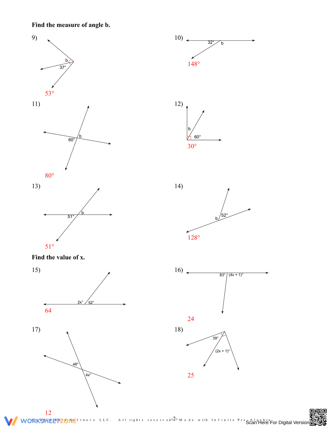 Angle Relationship Practice Worksheet - Page 4