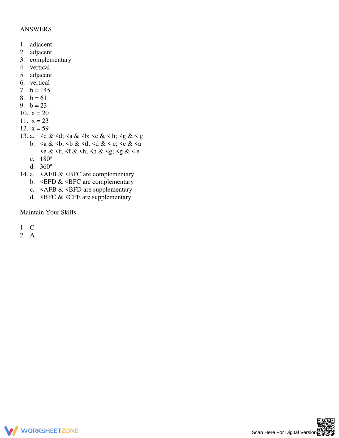 Angle Relationships Practice Worksheet 2 - Page 3