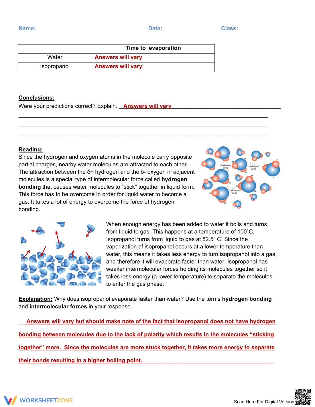 Lab on Intermolecular Forces Worksheet - Page 4
