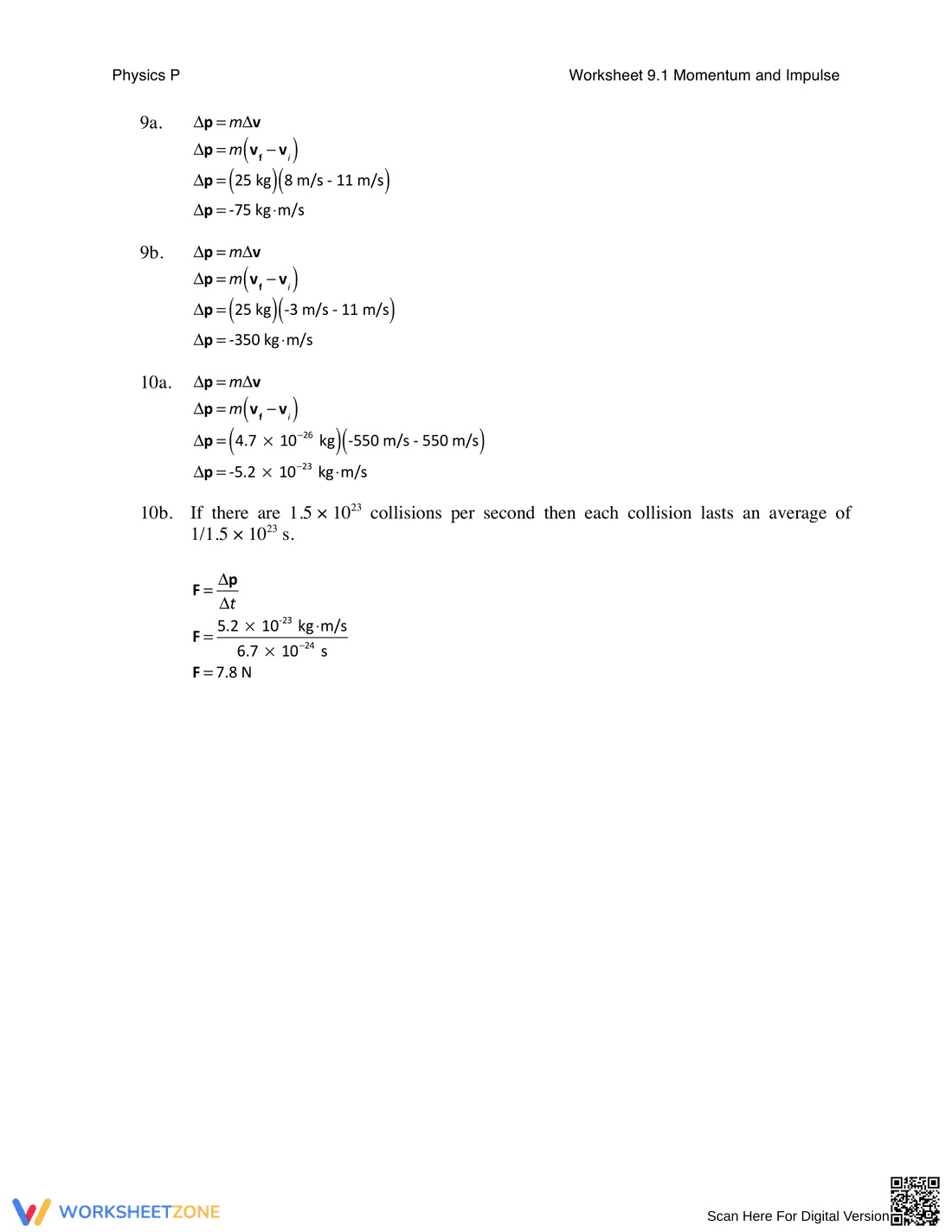 Momentum and Impulse Exploration Worksheet - Page 4