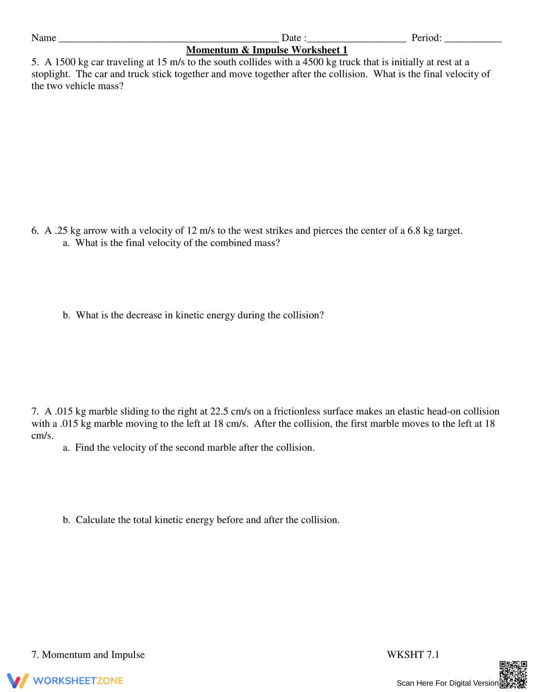 Momentum Impulse Worksheet - Page 2