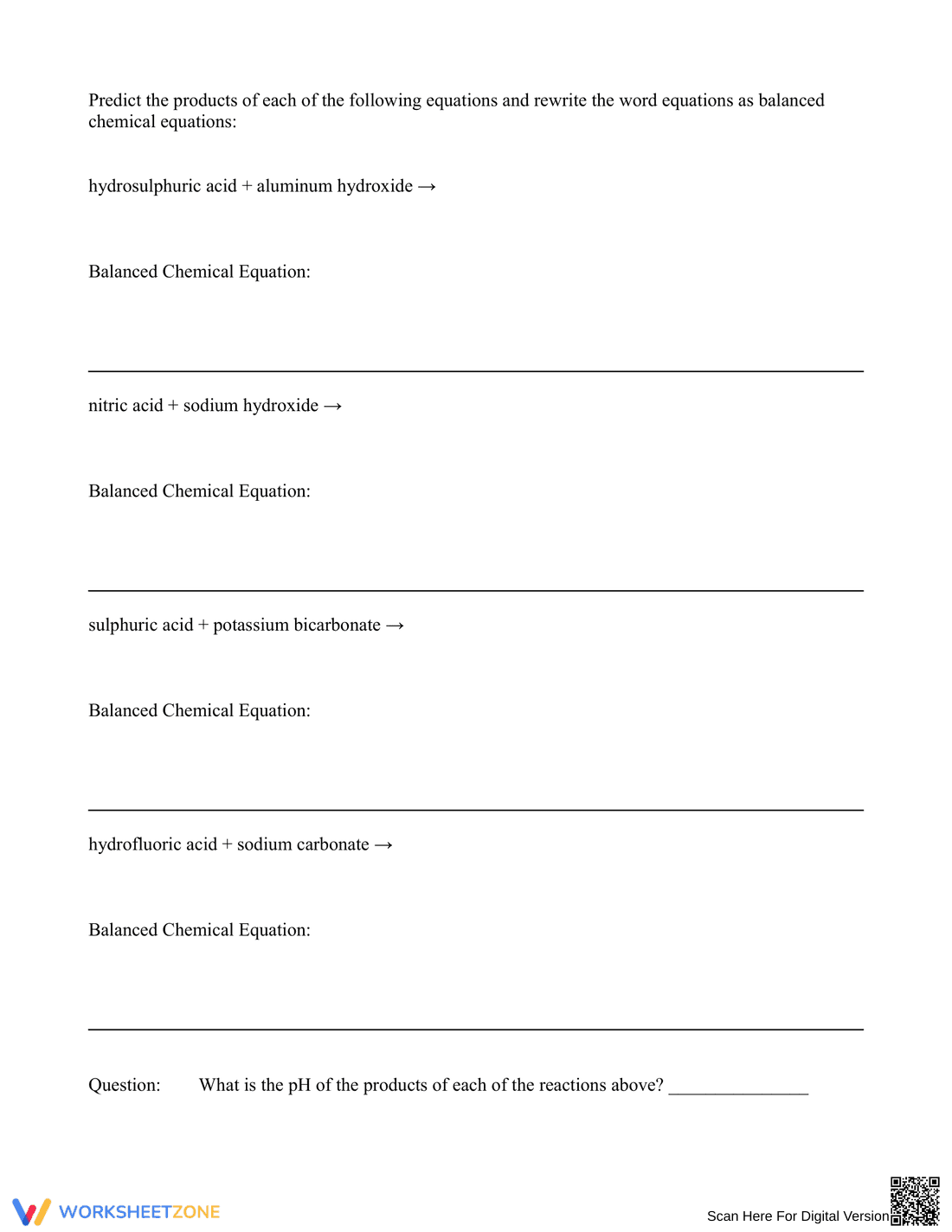 Acid-Base Reactions Worksheet - Page 2