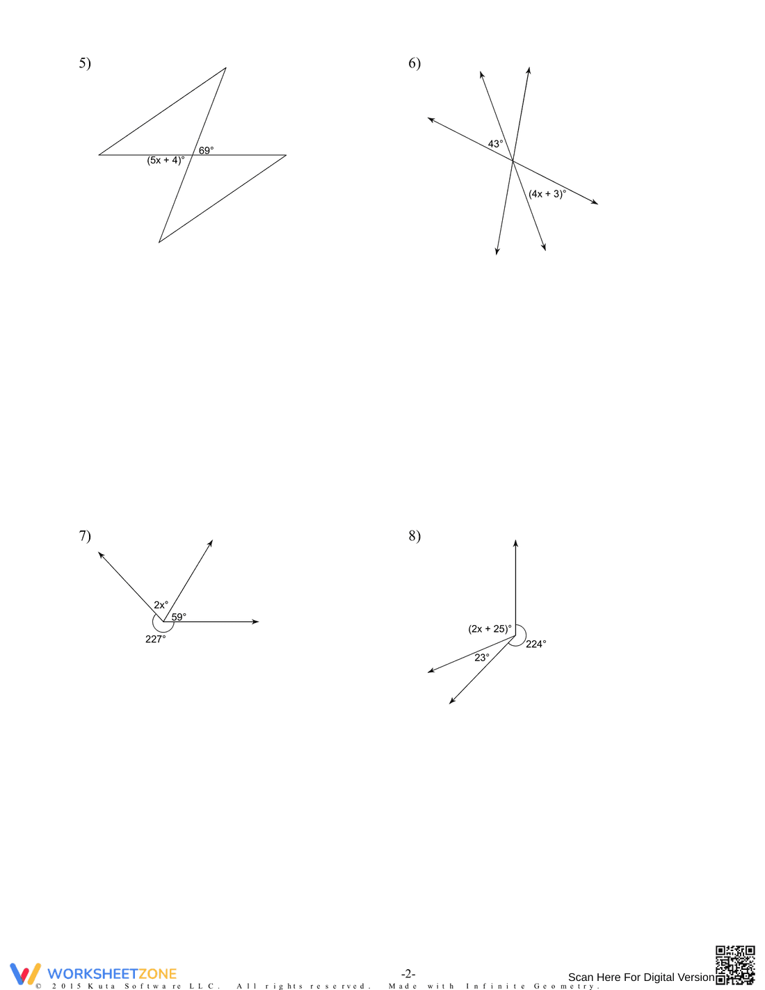 Solve Angle Relationship Equations - Page 2