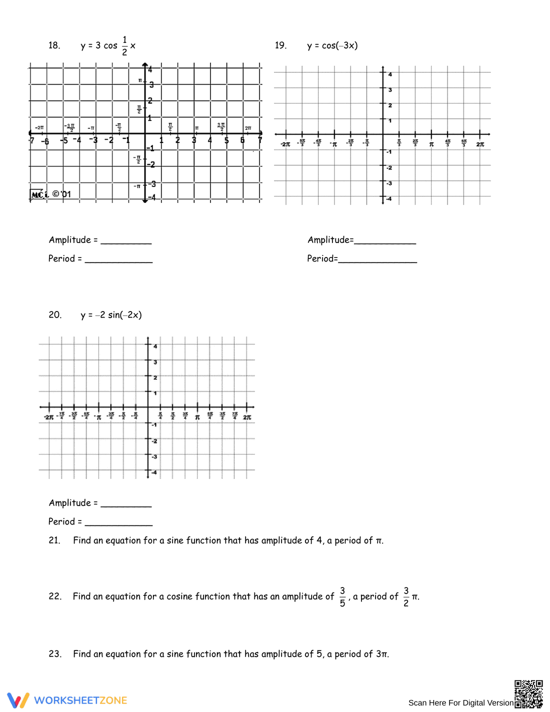 Sine and Cosine Functions Graphs - Page 3