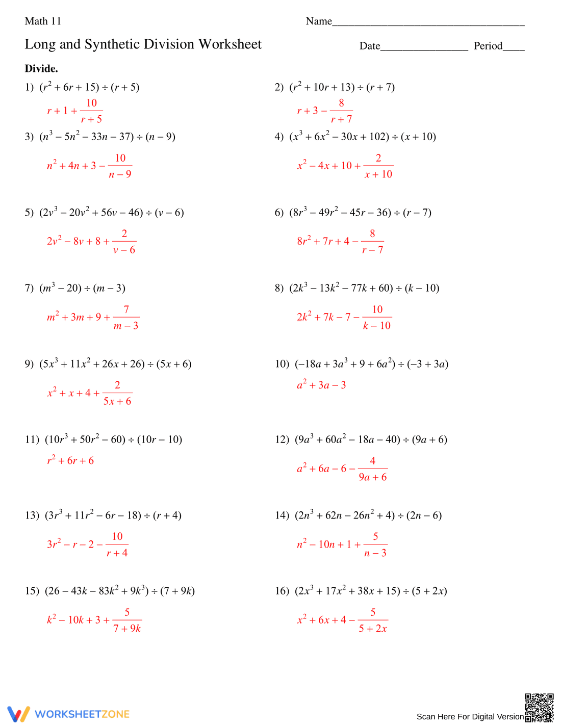 Solve with Long and Synthetic Division - Page 2
