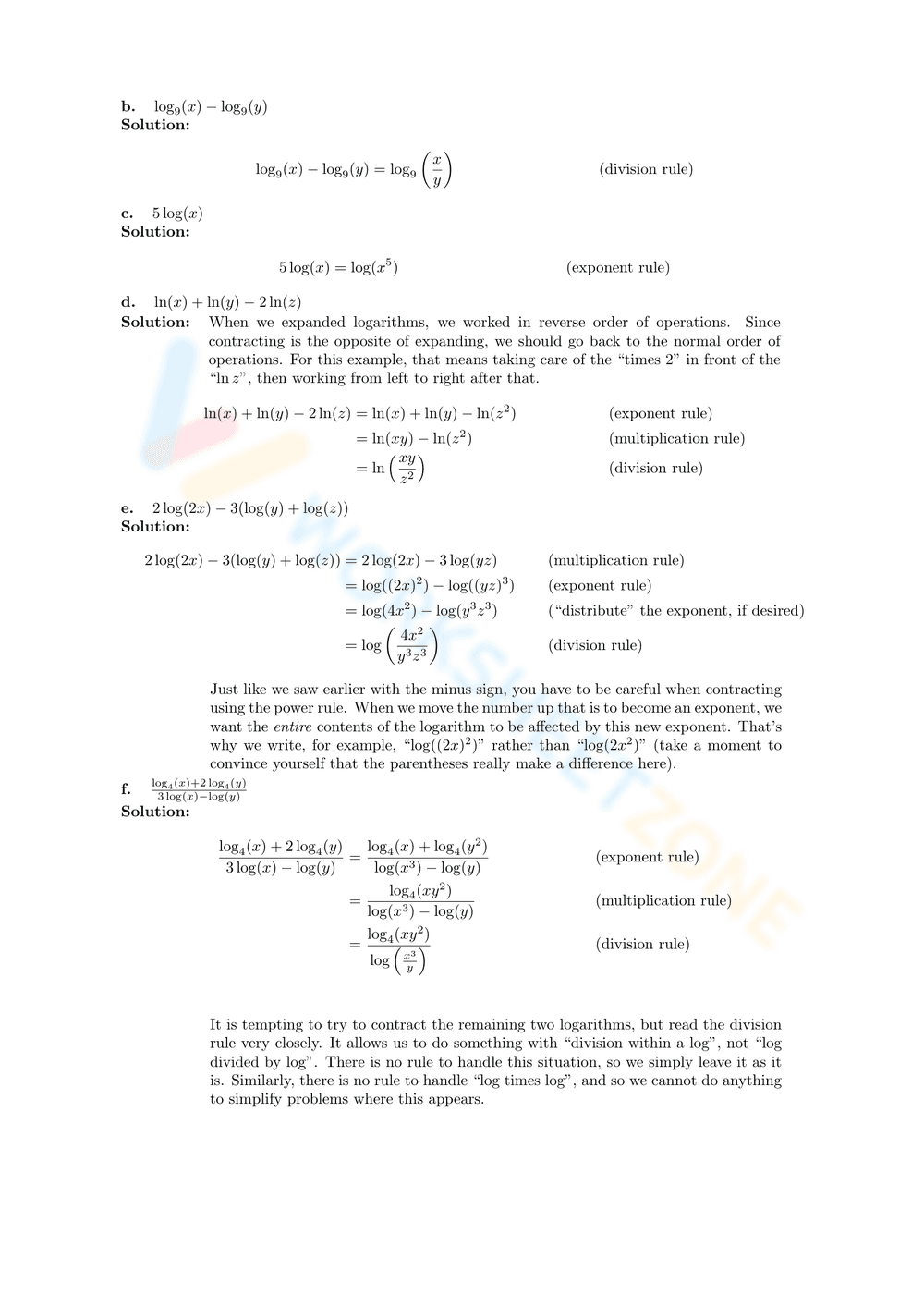Utilizing Logarithm Properties - Page 3