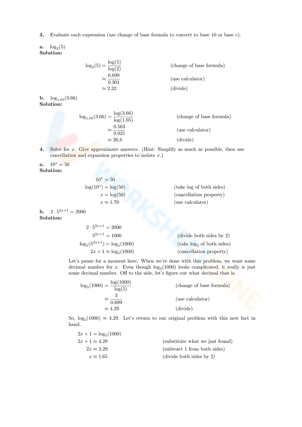 Utilizing Logarithm Properties - Page 4