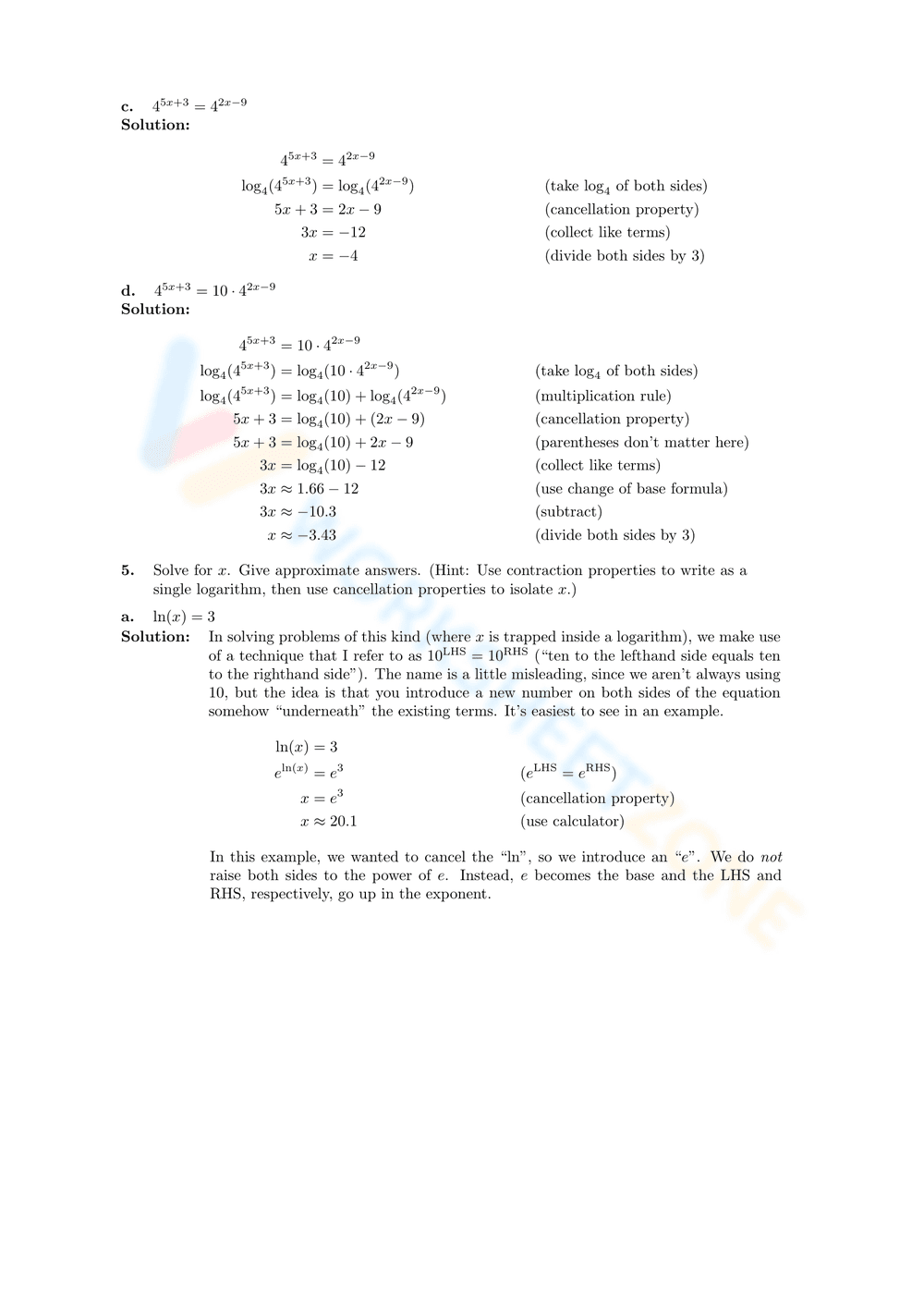 Utilizing Logarithm Properties - Page 5