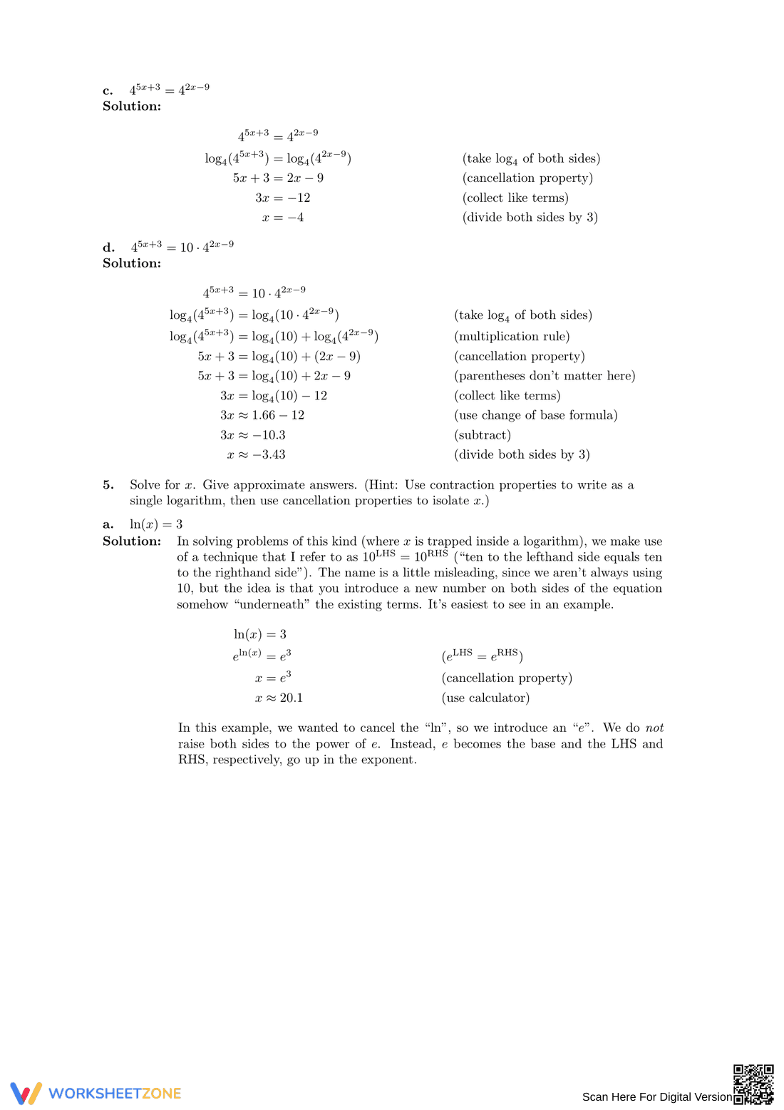 Utilizing Logarithm Properties - Page 5