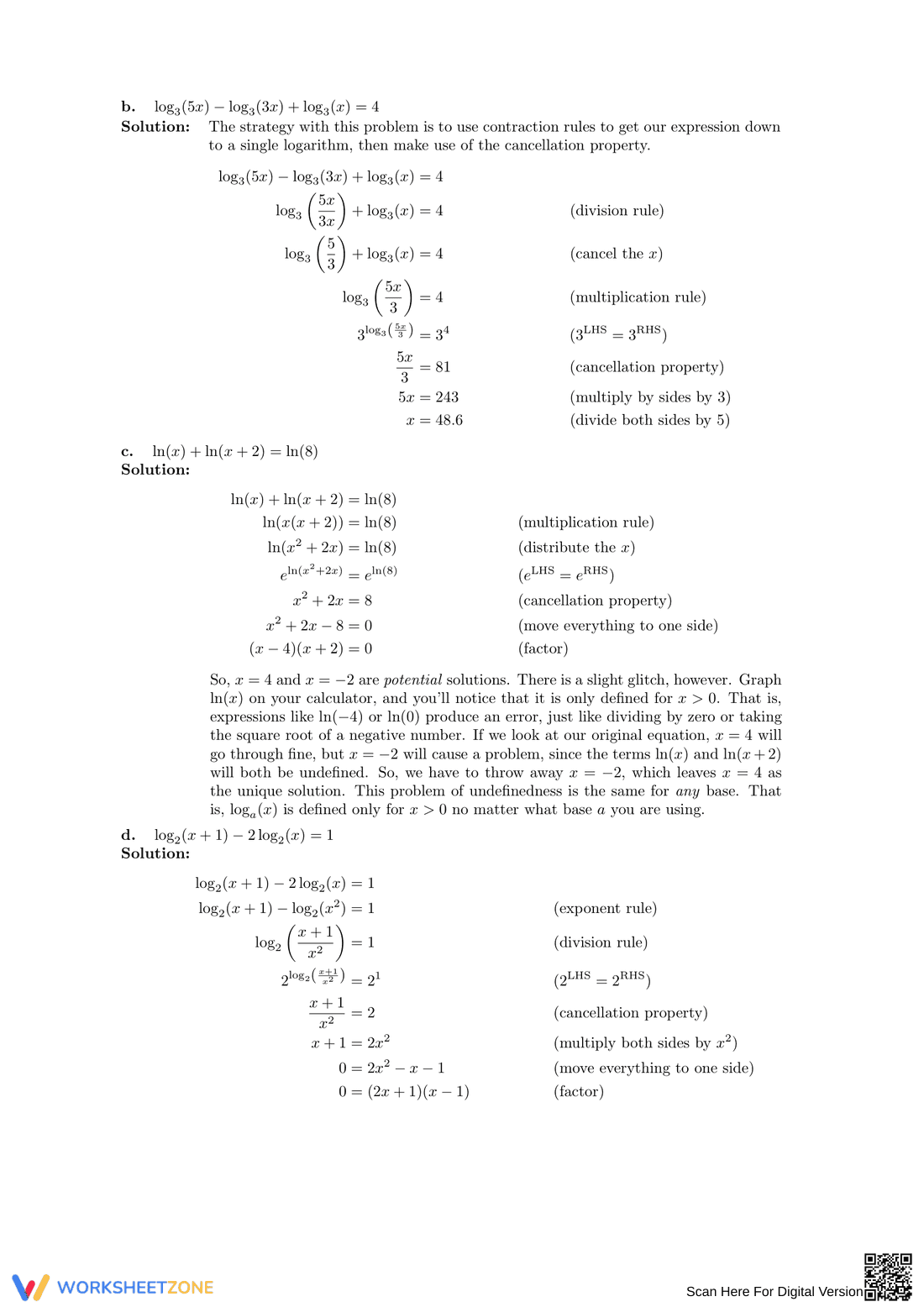 Utilizing Logarithm Properties - Page 6
