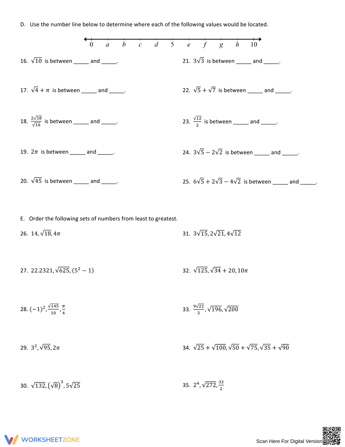 Work with Rational and Irrational Numbers - Page 3