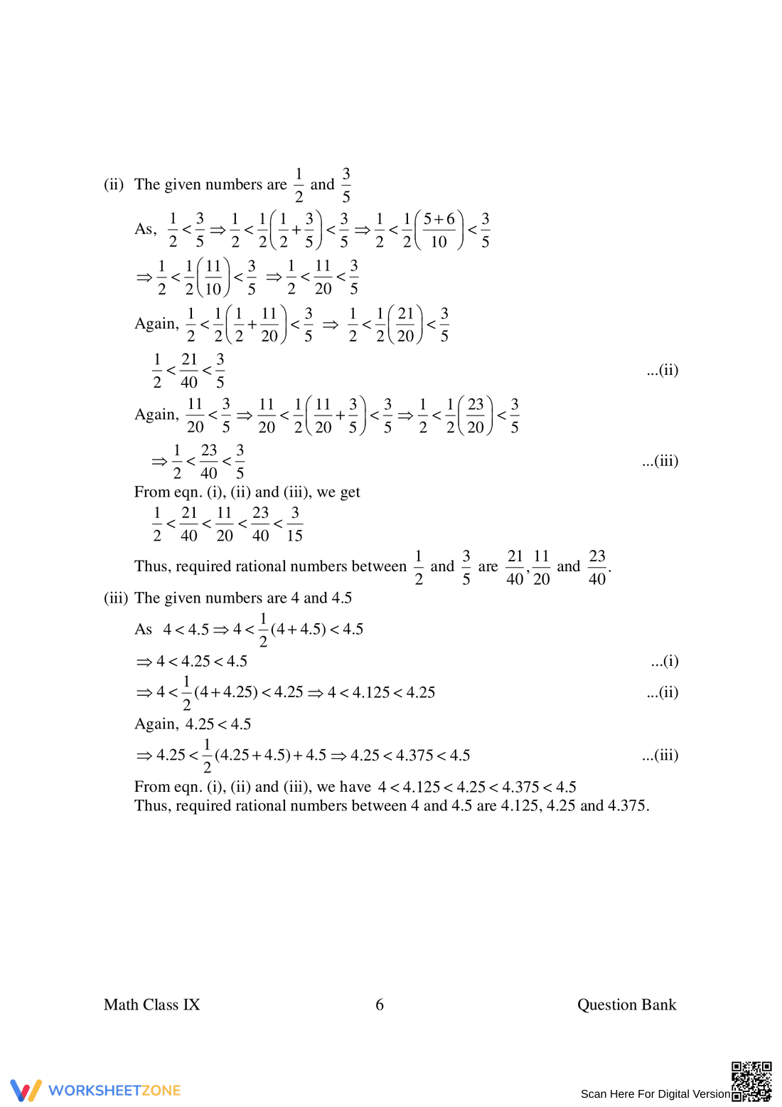 Worksheet on Rational and Irrational Numbers - Page 6