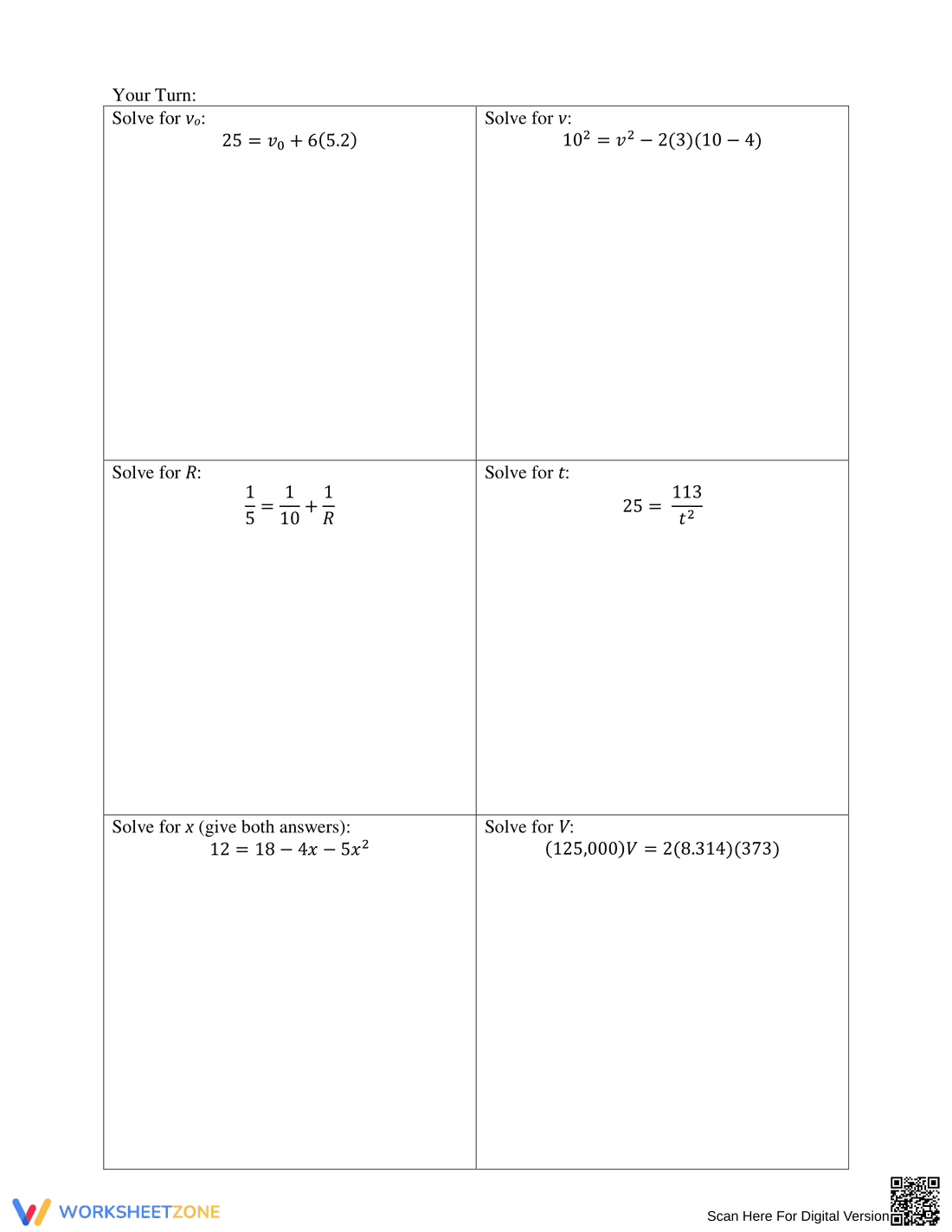 Algebra: Solving Literal Equations Worksheet - Page 2