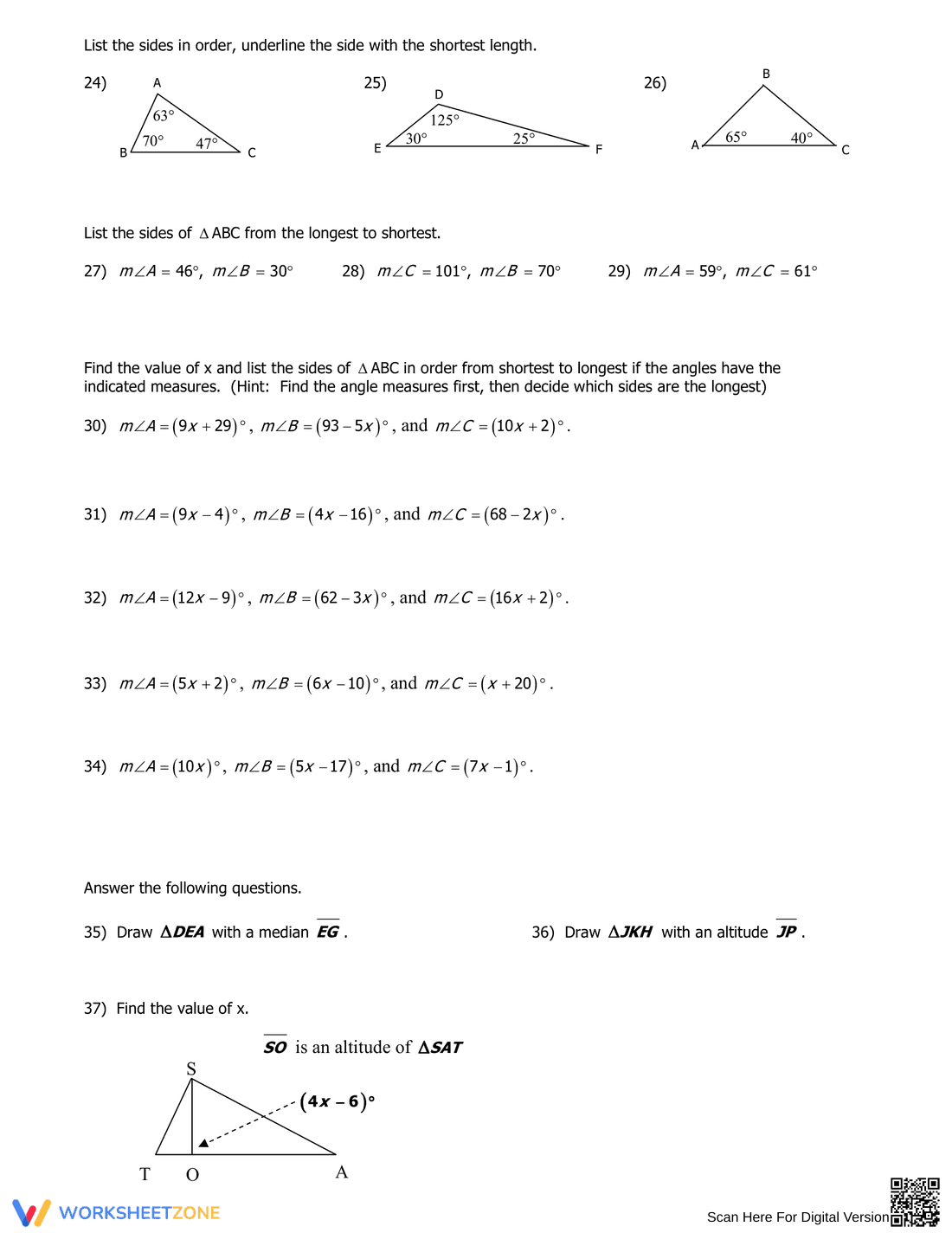 Triangle Inequalities Worksheet - Page 2