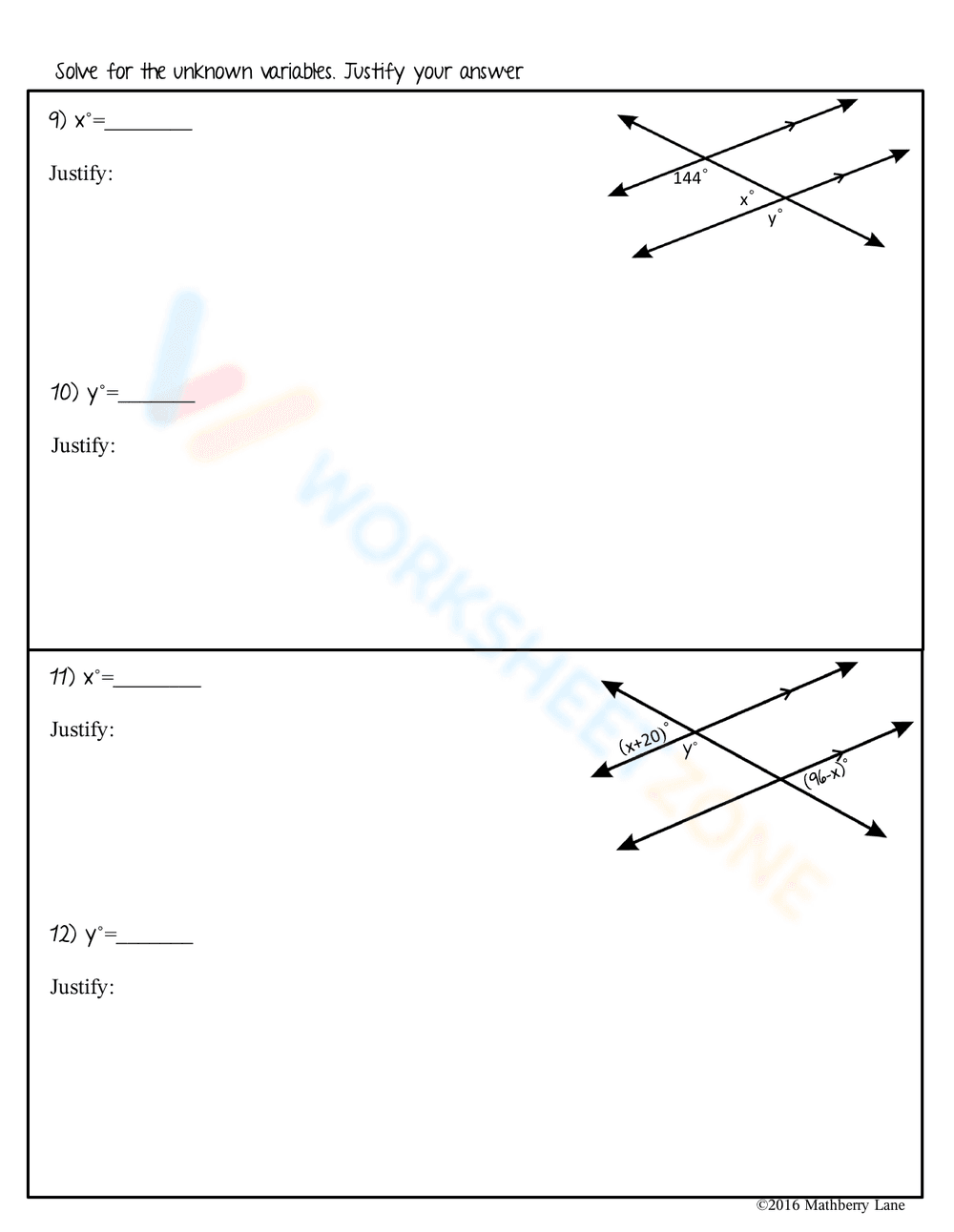 Identify Angle Pair Relationships in Parallel Lines - Page 4
