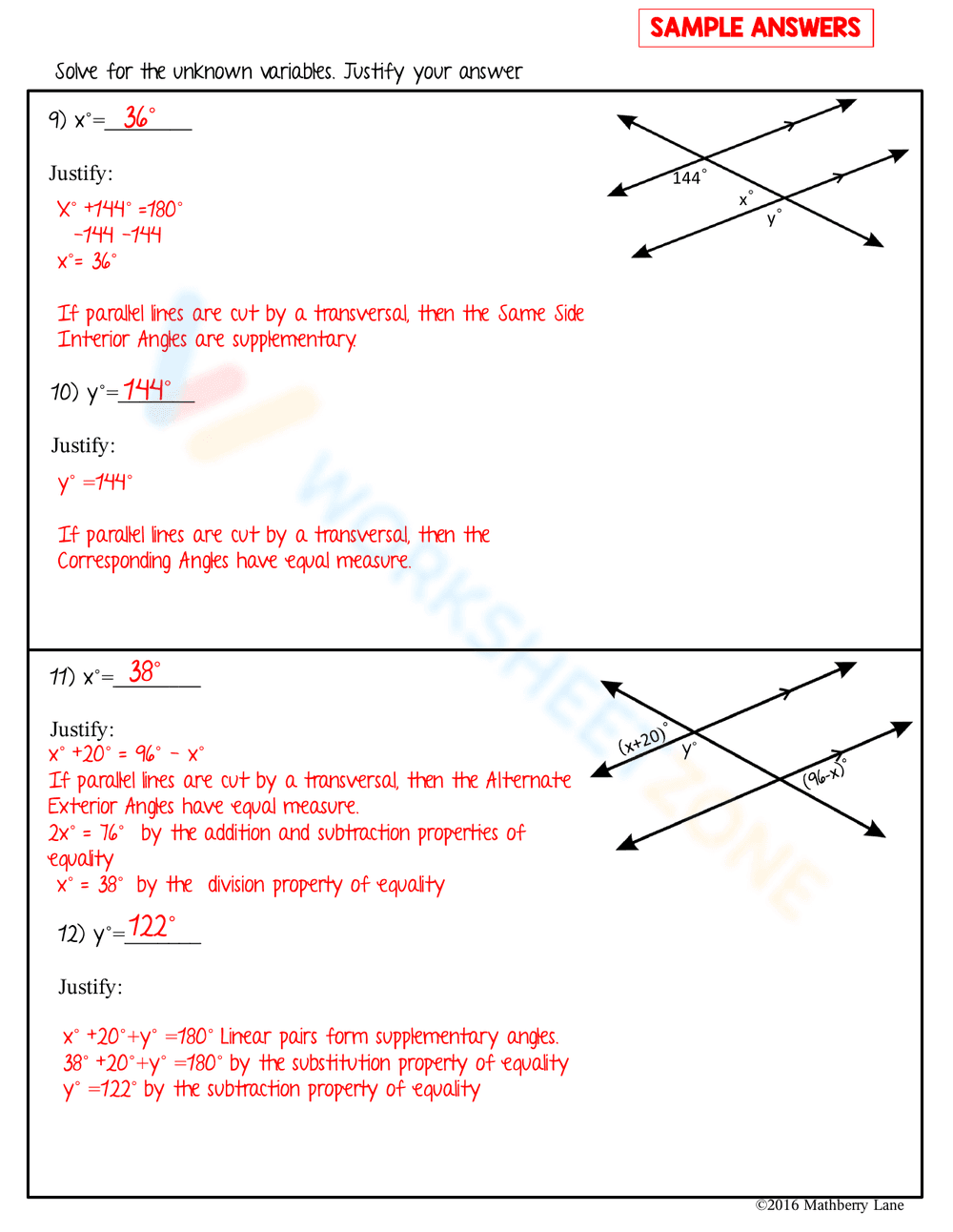 Identify Angle Pair Relationships in Parallel Lines - Page 8