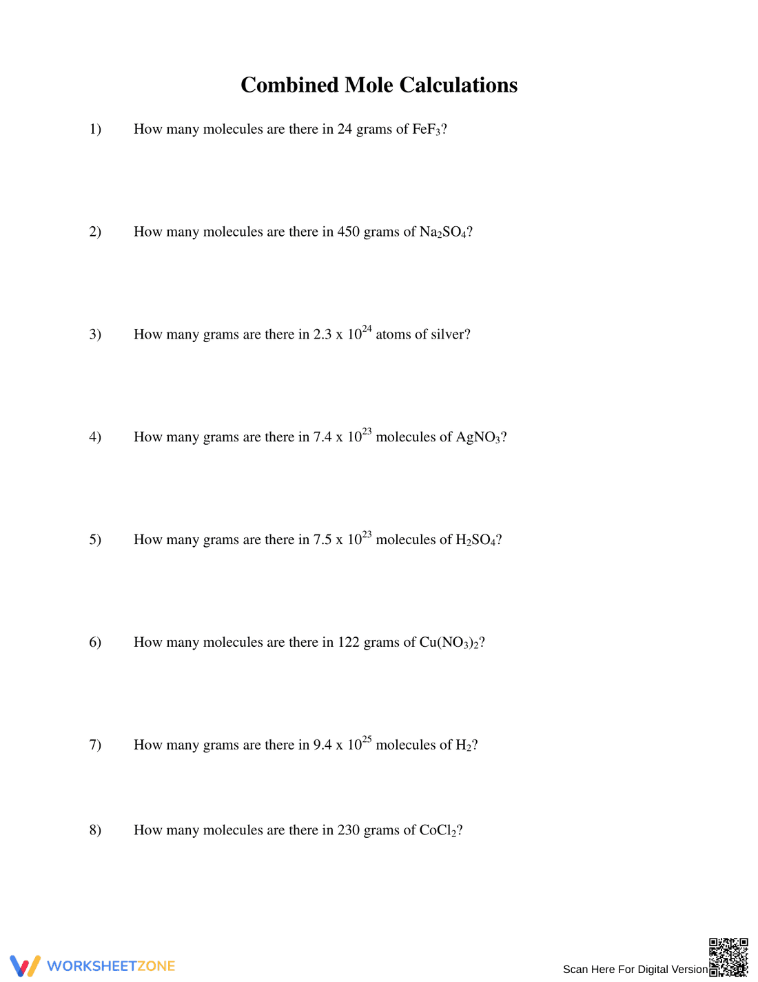 Practice Calculating Molar Mass with this Worksheet - Page 5